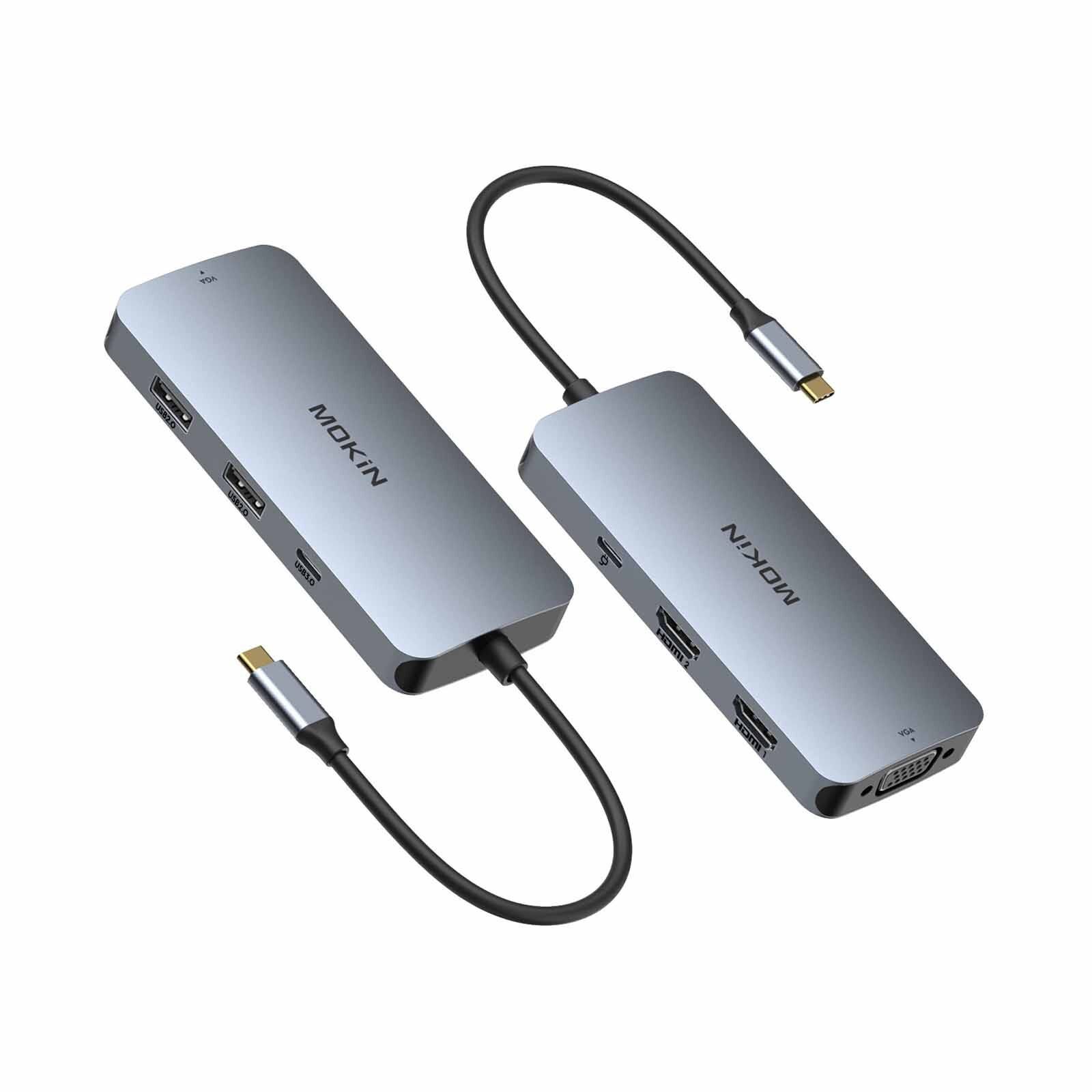 MOKIN 7 In 1 2xhdmi+1xvga+1xusb-c3.0+2xusb A 2.0+pd Charging Hub MK-MOUC0516-image 4