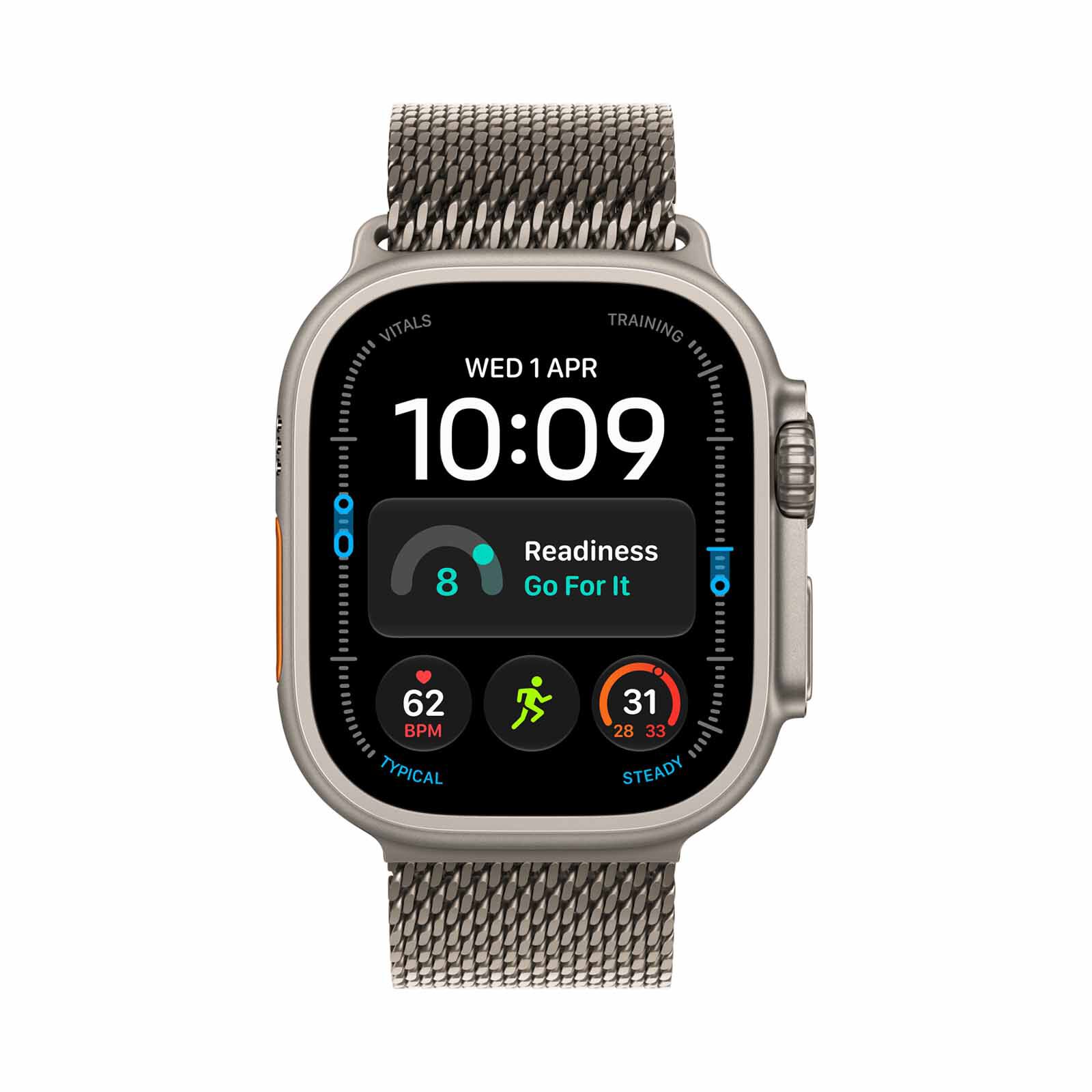 APPLE Watch Ultra 4 Gps + Cellular 49mm Natural Titanium Case With Natural Titanium Milanese Loop - S MJA84X/A-image 1
