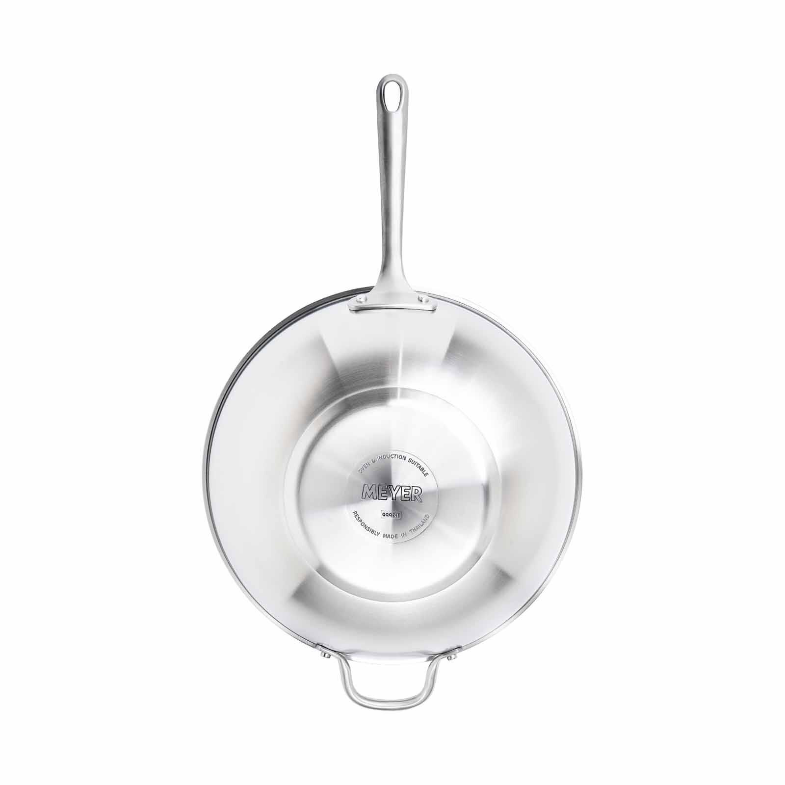 MEYER White Steel Stainless Steel 32cm Covered Stirfry With Helper Handle 71508-image 3