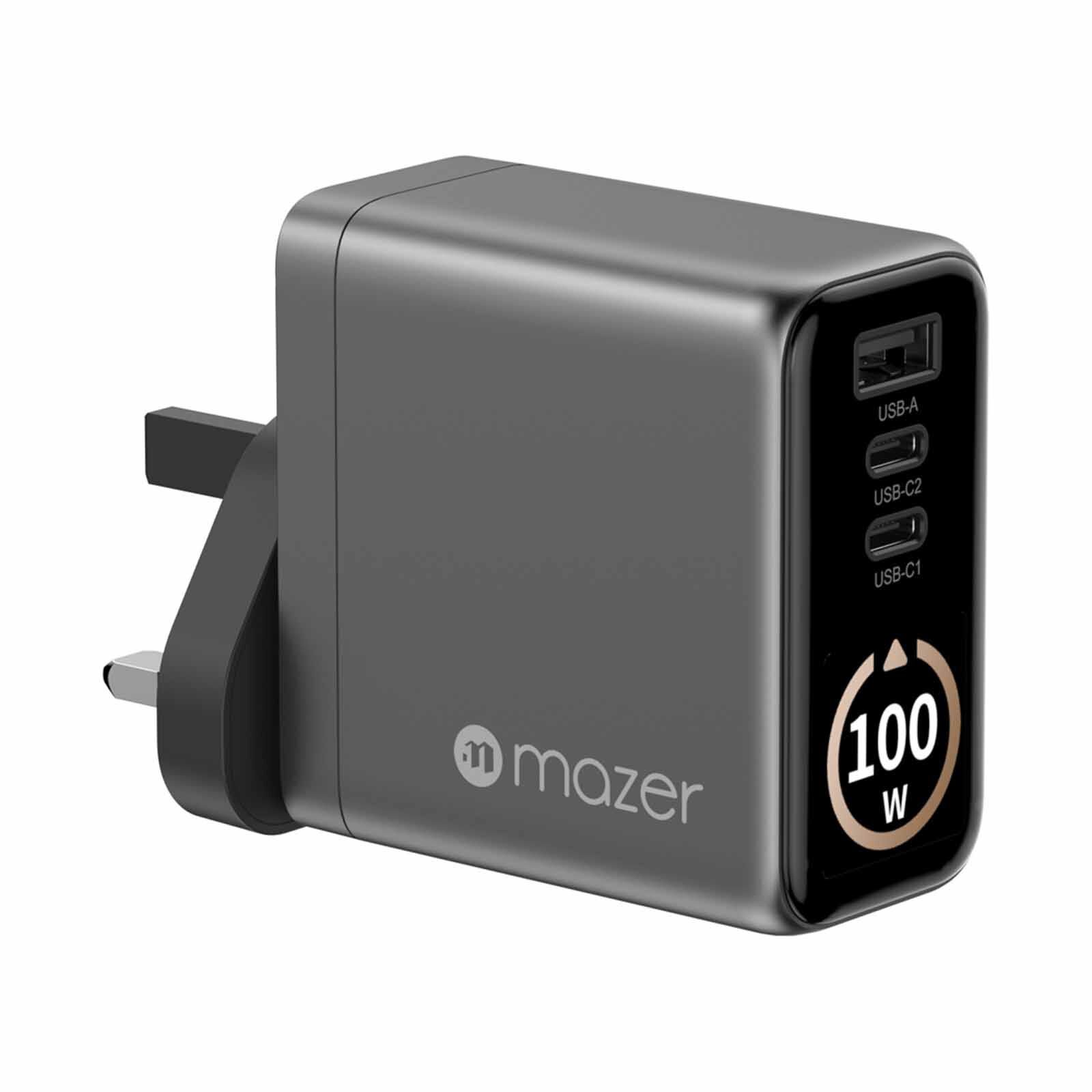 MAZER Aiprestige Gan Pd100w 2c1a With Travel Plugs-blackgrey M-AI-G100W-V7-BG-image 4