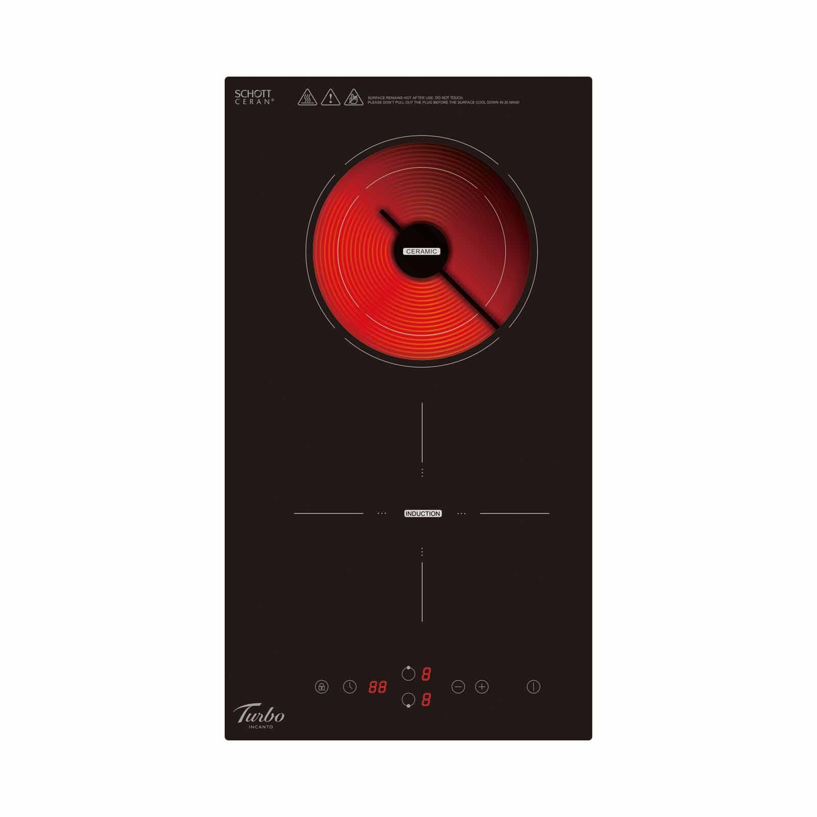 TURBO 30cm 2 Zones Hybrid Hob With Touch Control THD-902-image null