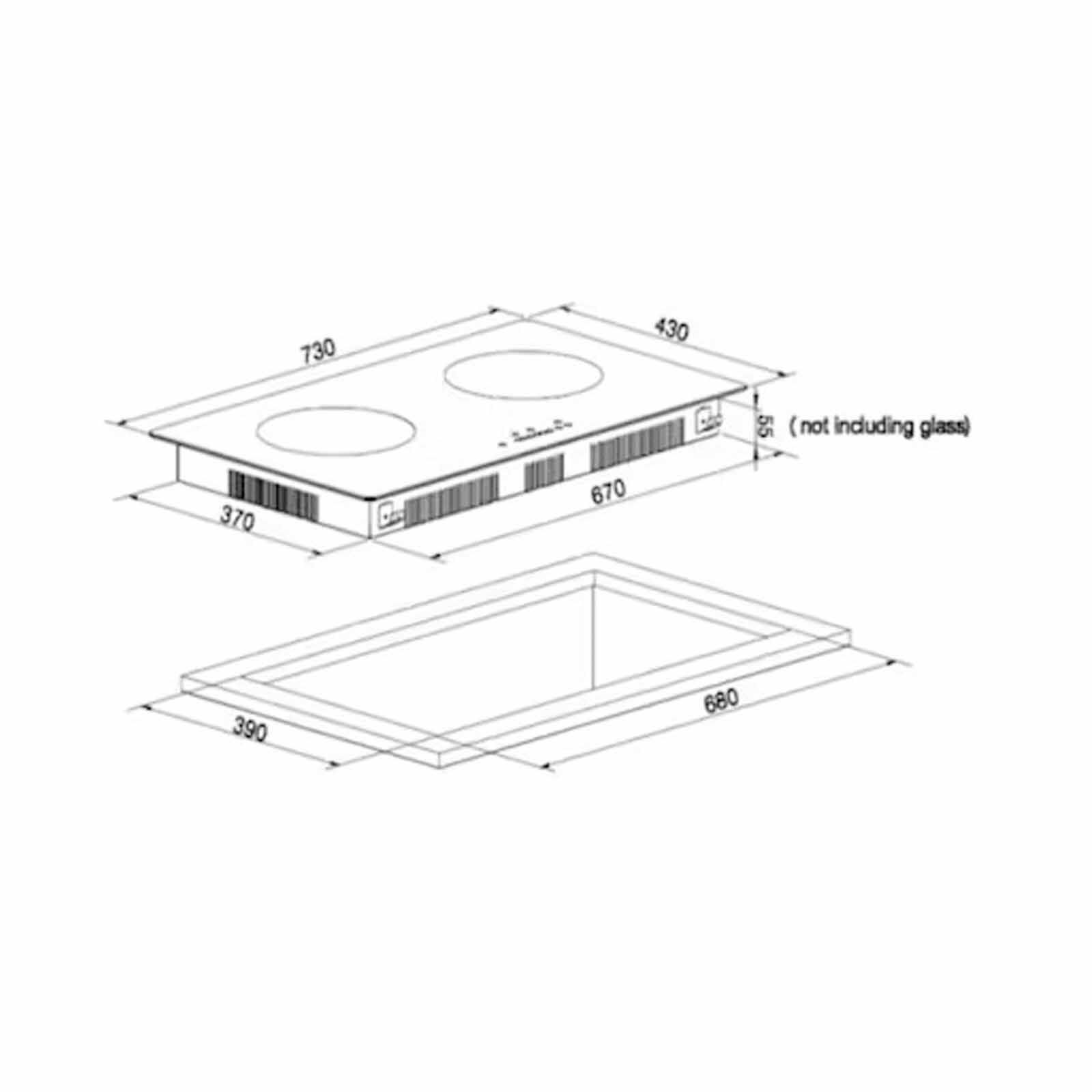 TURBO Built-in 73cm 2 Zones Induction Hob With Touch Control (excl. Install) TIA800A-image 2