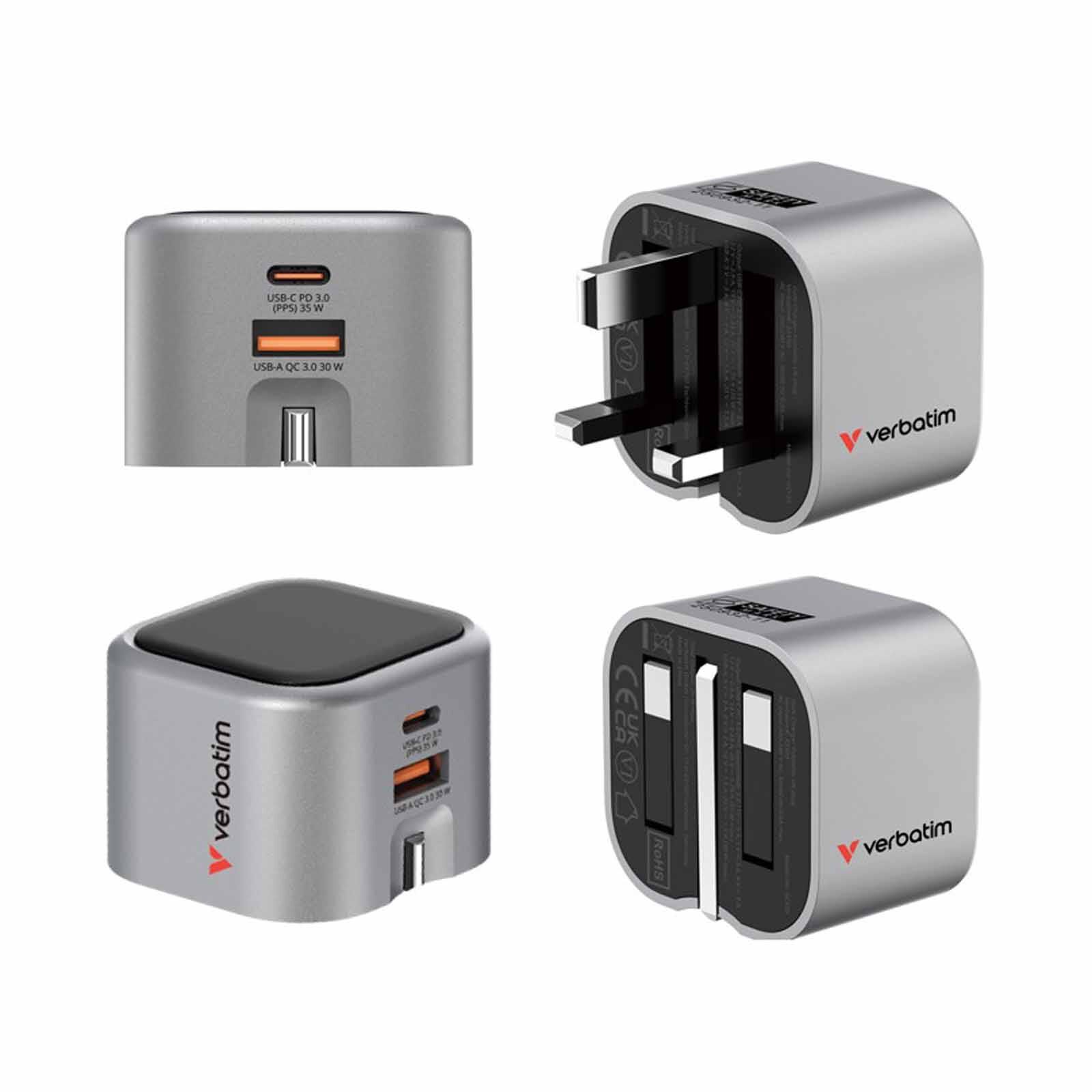 VERBATIM Gan Charger 35w Foldable Uk Plug VM32350-image 5