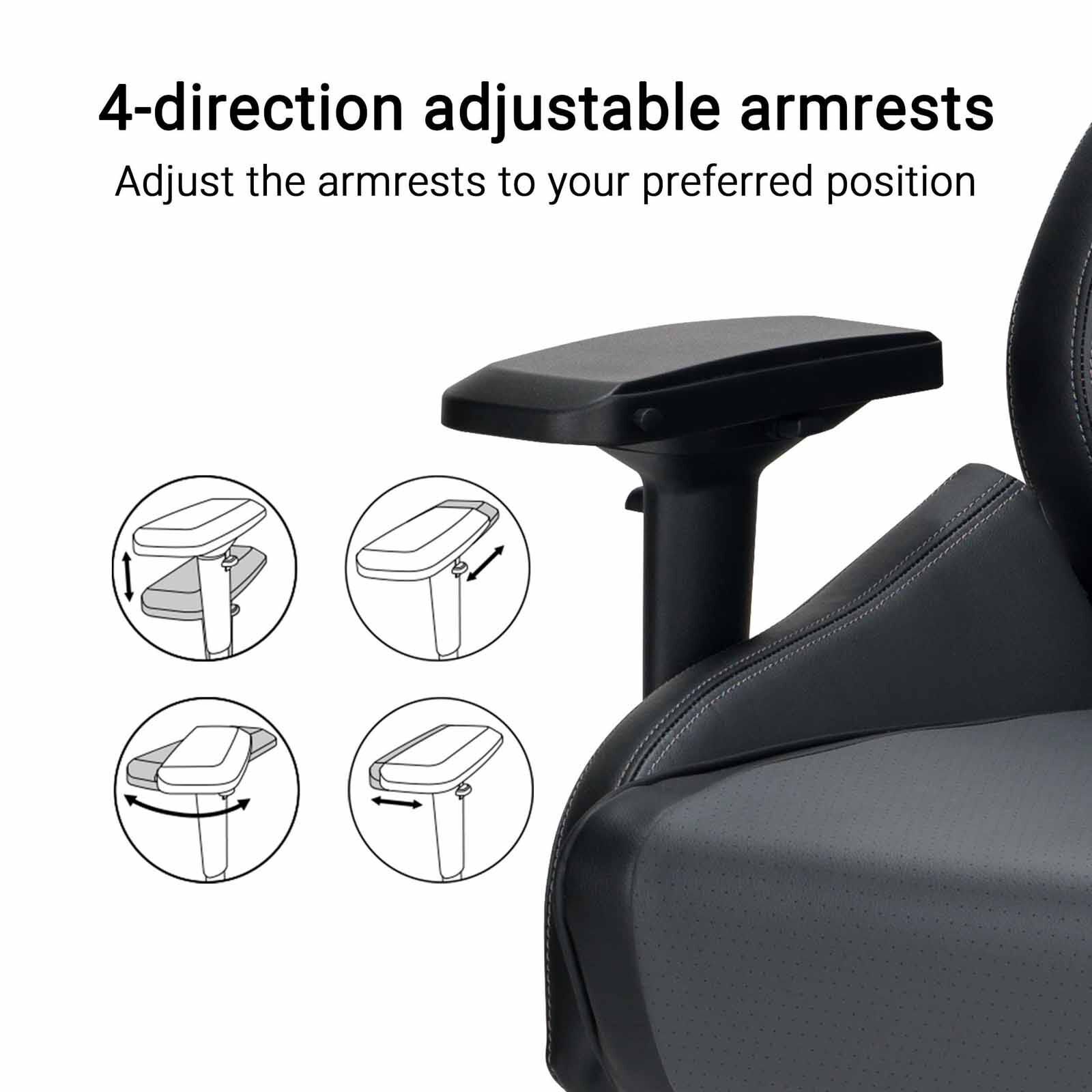 ASUS Rog Chariot X Rgb Gaming Chair - Grey (exclude Installation Charges) SL301 ROG CHARIOT X GREY-image 11