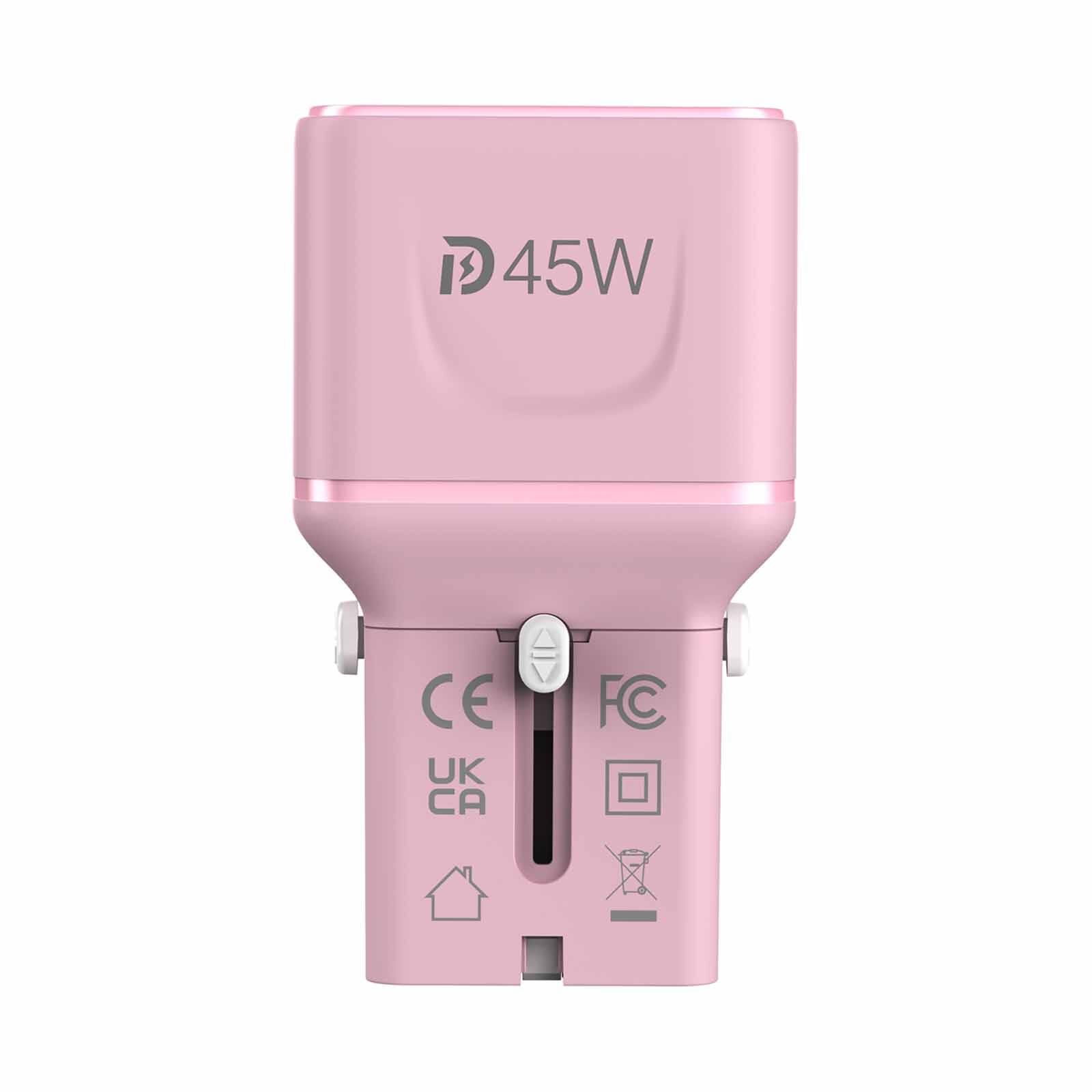 MAZER Infinitetravel Pocket Gan Pd45w 2c Travel Charger-pink M-IFTRAVEL545-PK-image 8