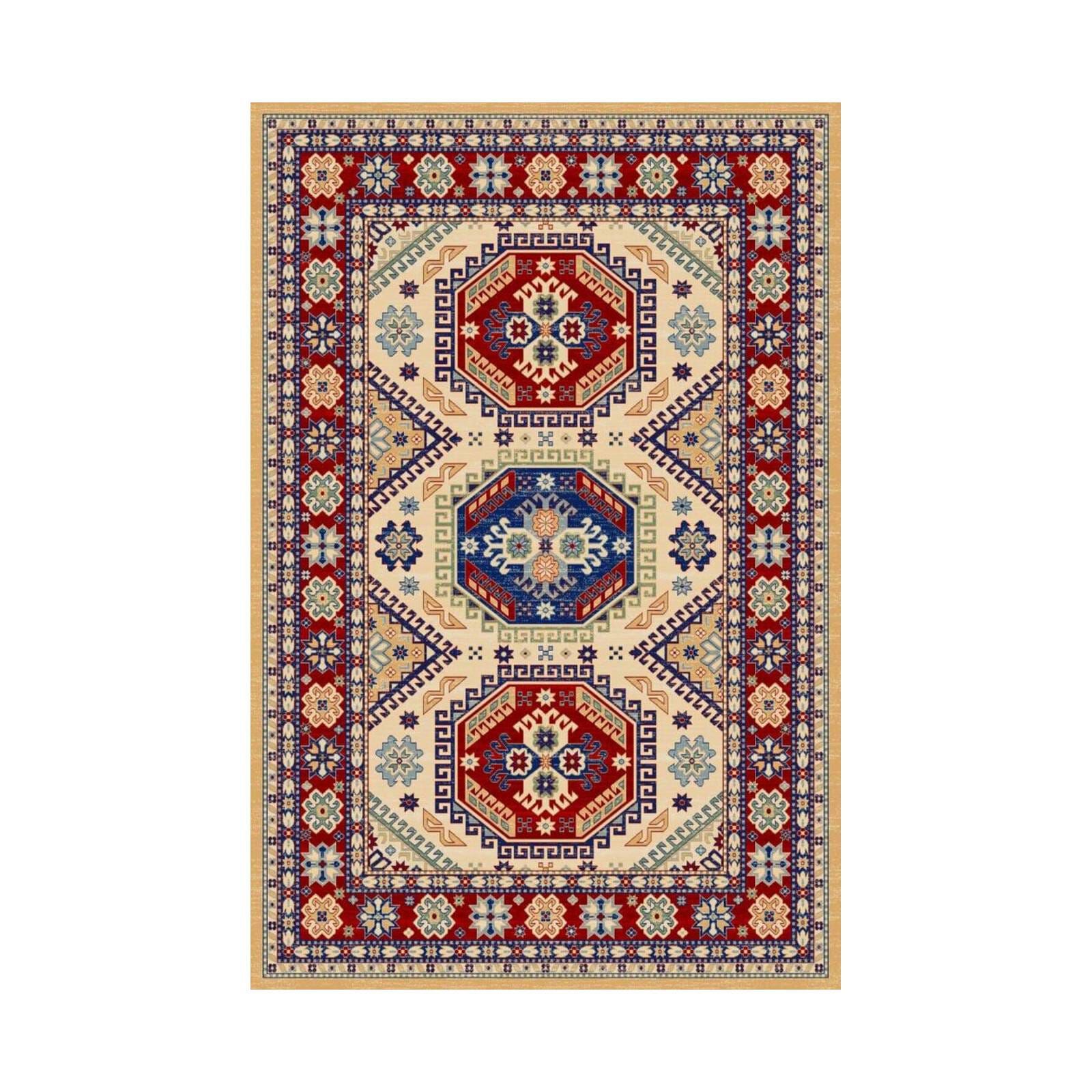 HERITAGE 100% Polyester Silky Look, 160x240cm KAZAKH (DBEIGE CRED)-image 1