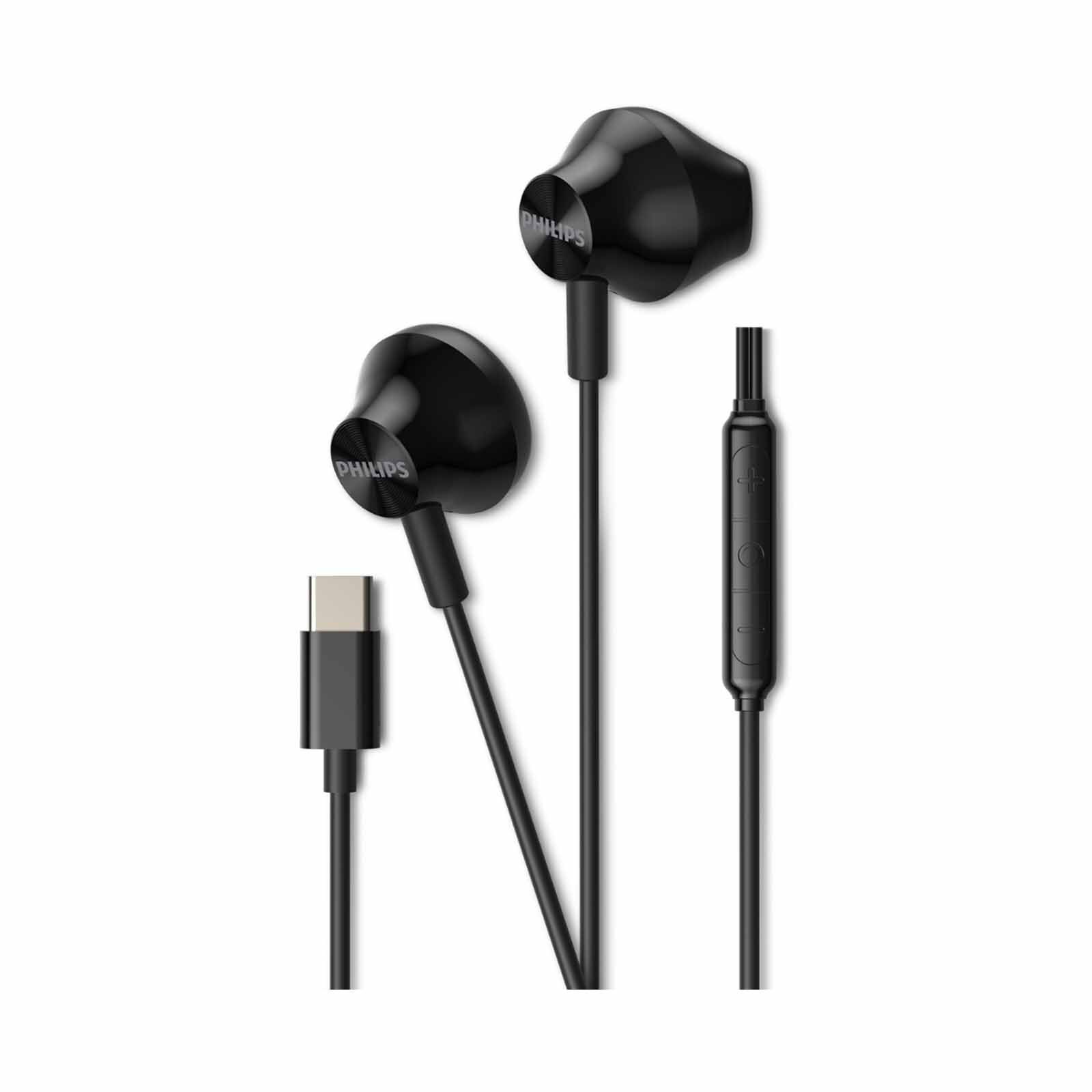 PHILIPS Wired In-ear, 1.2m, 14.2mm Neodymium Driver, Built-in Mic, Play/pause Button TAE2000BK/97-image 1