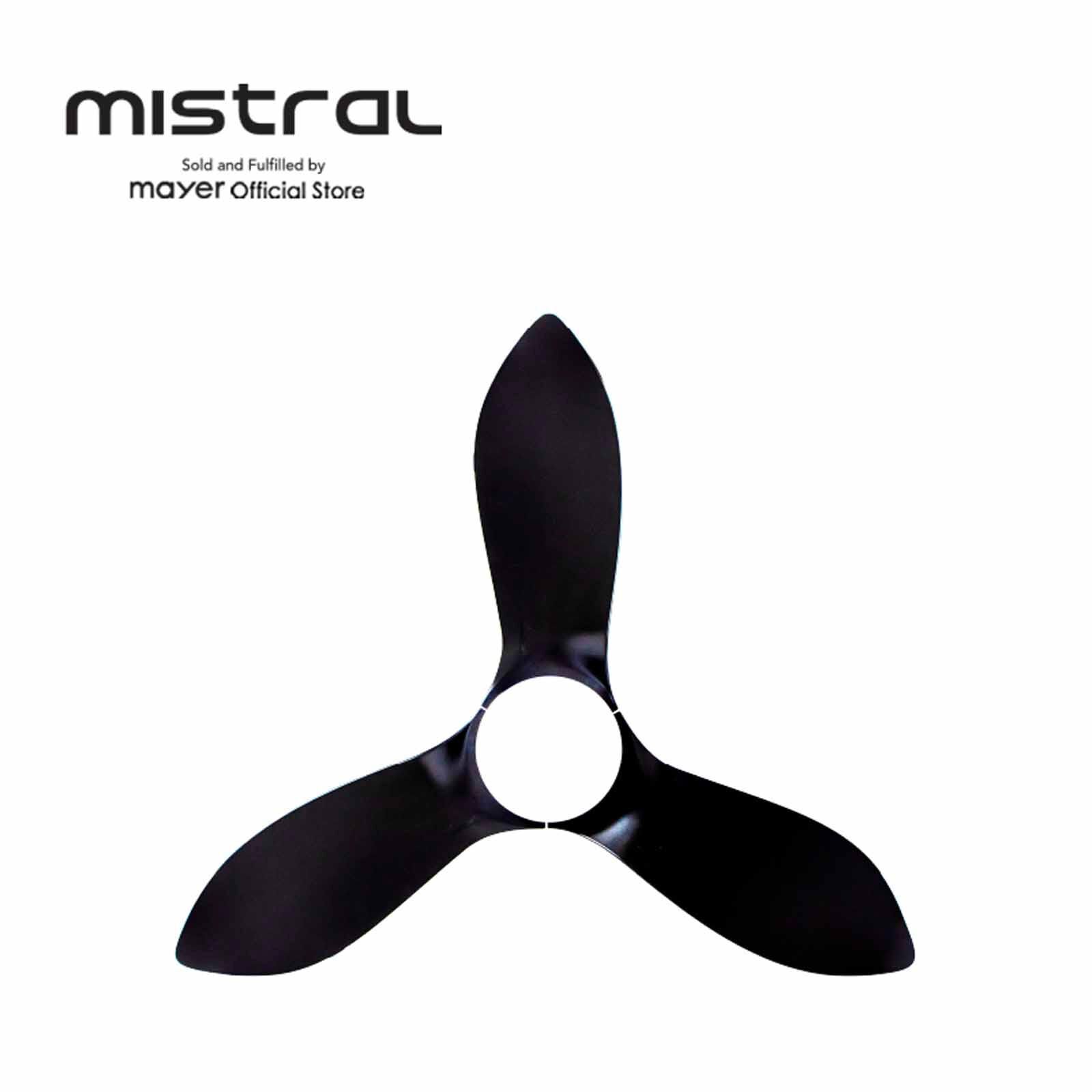 MISTRAL 54 In Ceiling Fan - Black /black SPACE54-BK-image 3