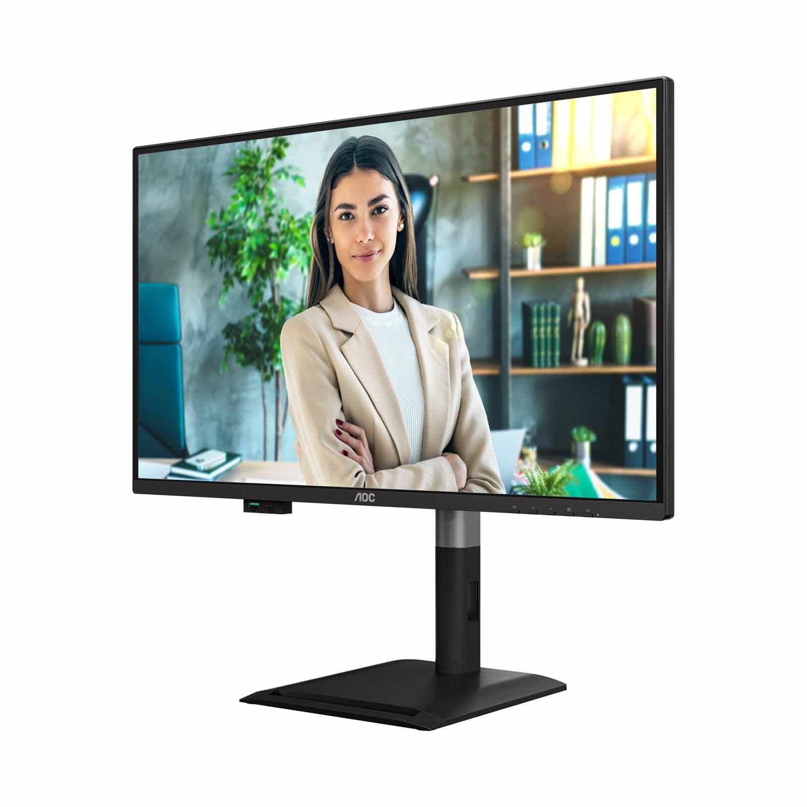 AOC 27in Ips Qhd 120hz Usb-c Pd96w With Adjustable Stand Monitor Q27P4C-image 3