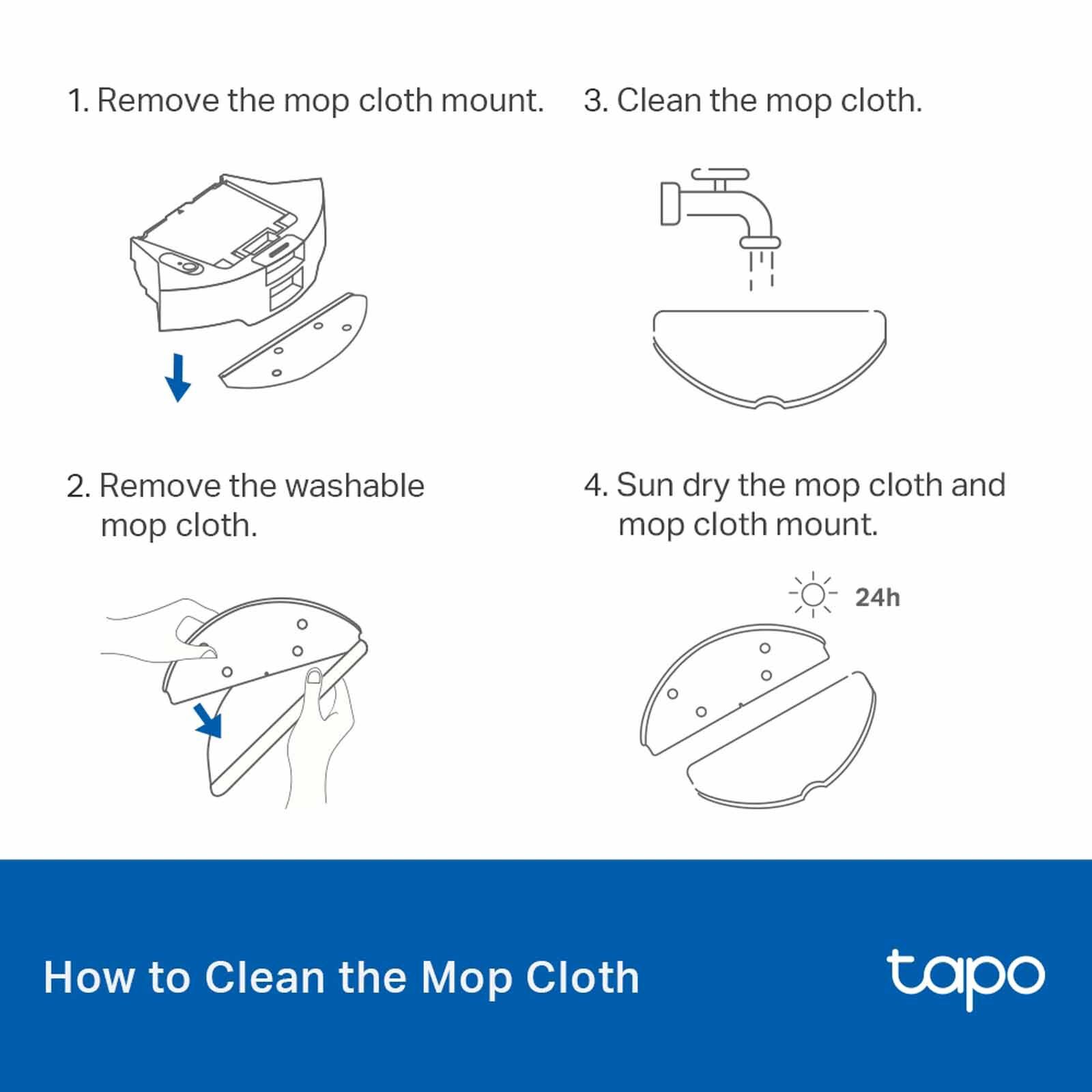 TP LINK Robot Vacuum Washable Mop Cloth TPL-TAPO RVA301-image 4