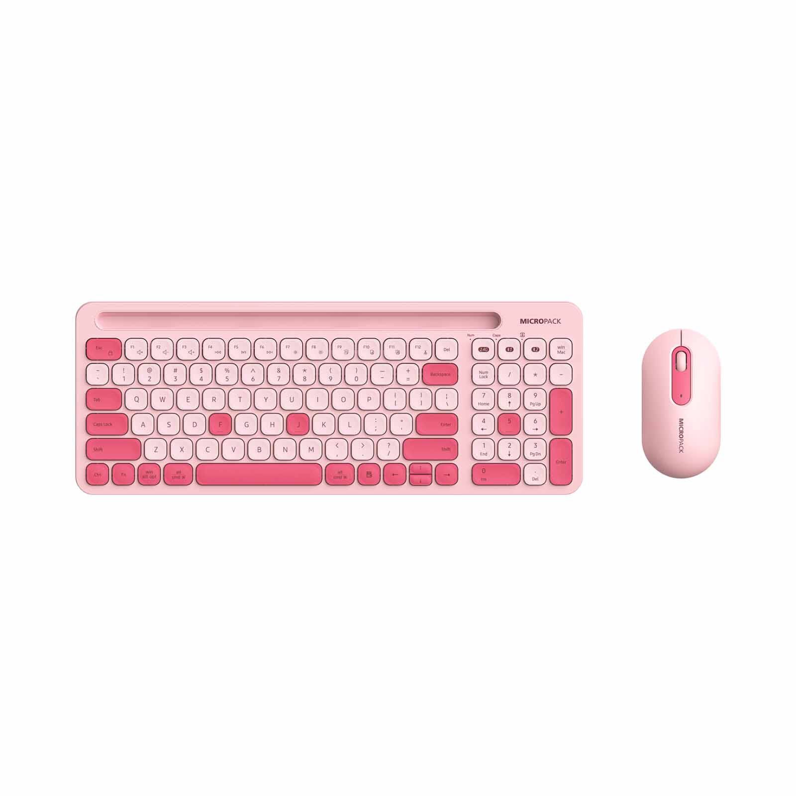 MICROPACK Lifestyle 2.4g+bluetooth Wireless Keyboard And Mouse Combo - Plum KM-238W-EN-PM-image 1