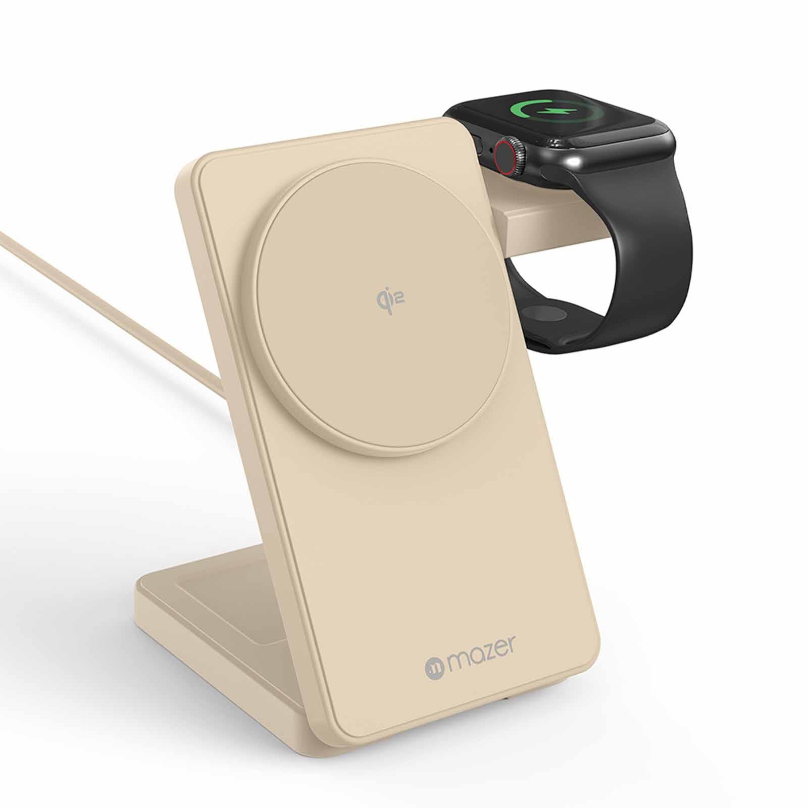 MAZER Qi2 Foldable 3in1 Total 25w Wireless Charging Stand-desert Titanium M-QI2-MAGFOLD06-DT-image 3