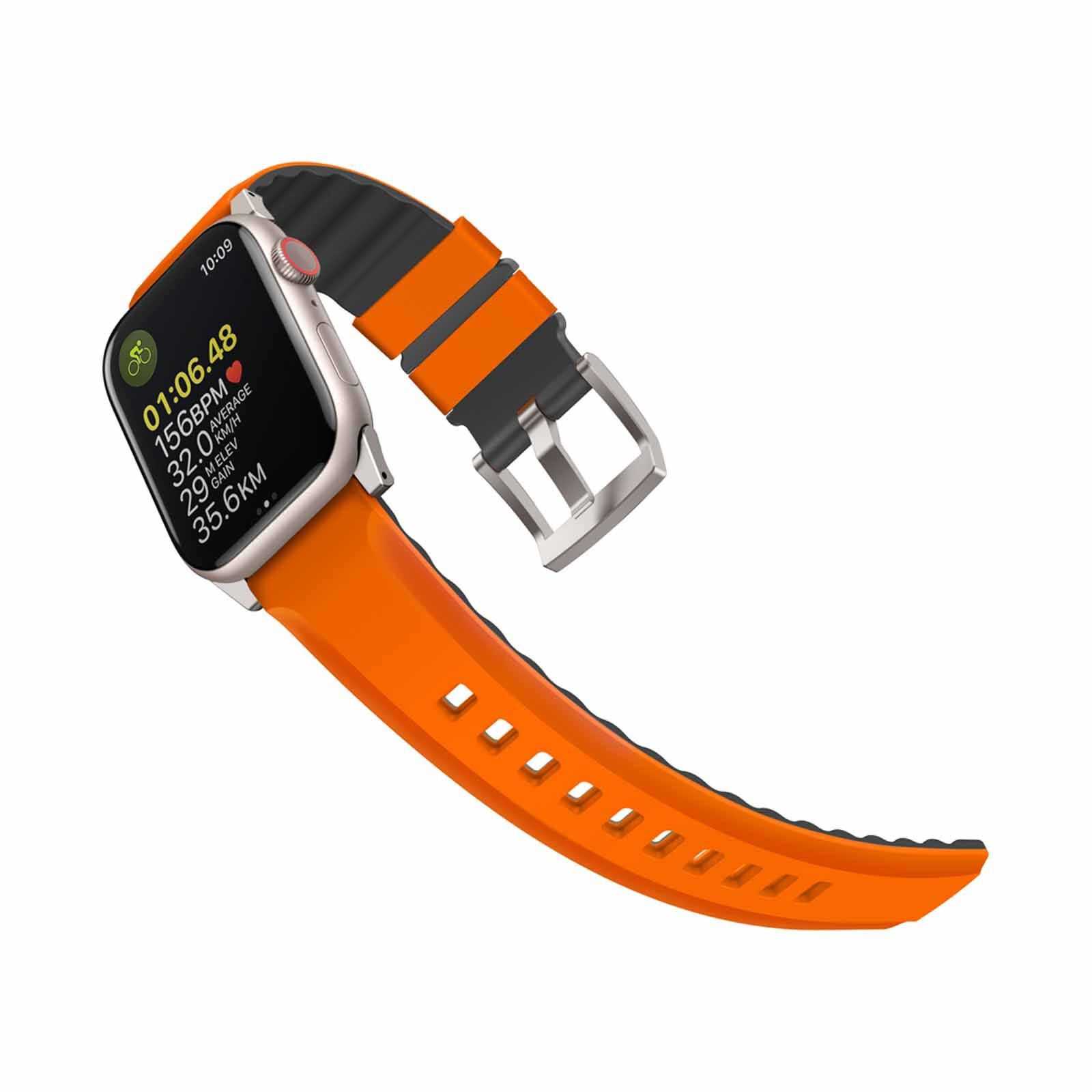 UNIQ Linus Airosoft Silicone Apple Watch Strap 49/45/44/42mm - Volt Orange (volt Orange) UNIQ-49MM-LINUSVORG-image 2