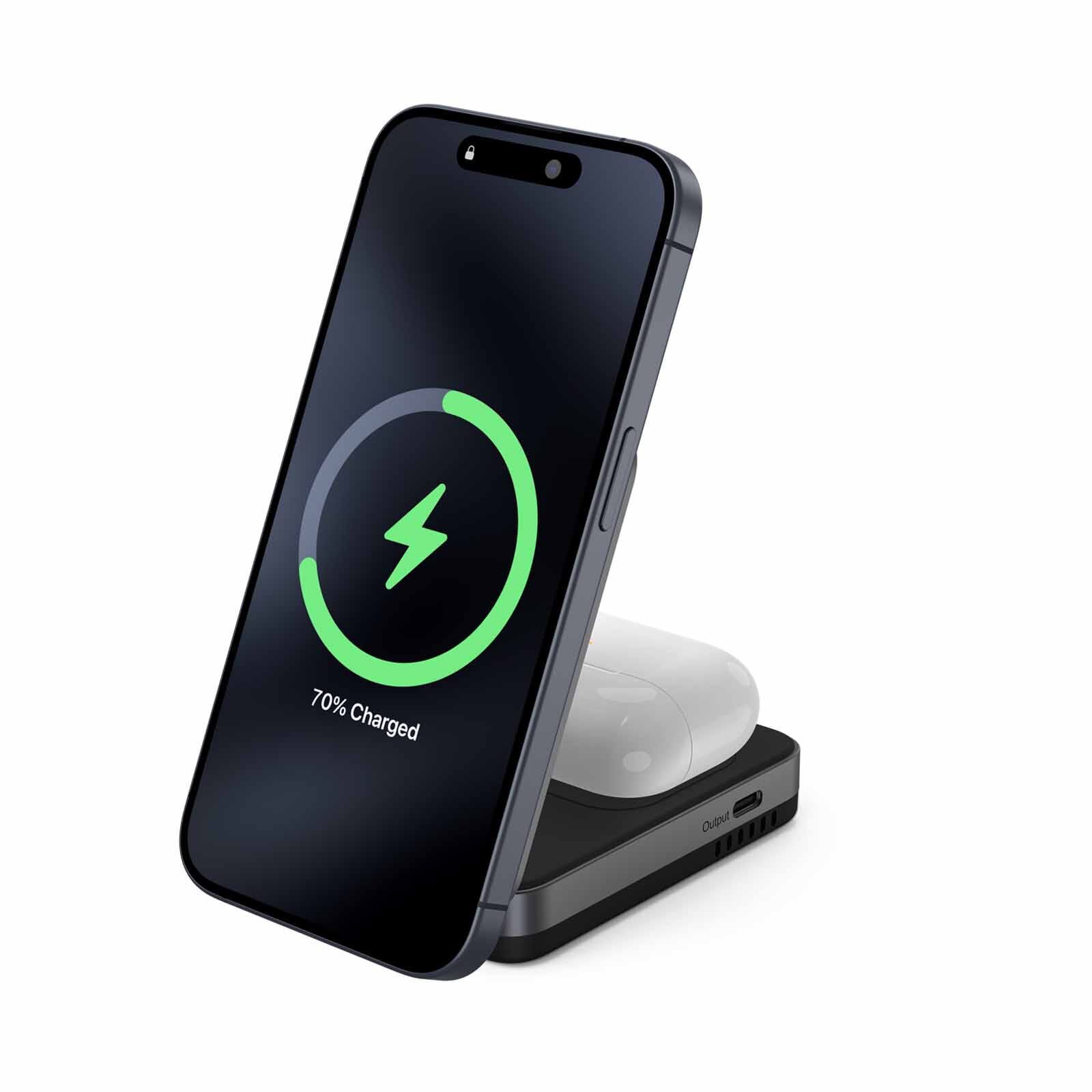 MAZER Qi2 Certified 32w Wireless Foldable 2in1+usb-c Pd12w Output Charger - Black M-QI2-MAGFOLD02-BK-image 8