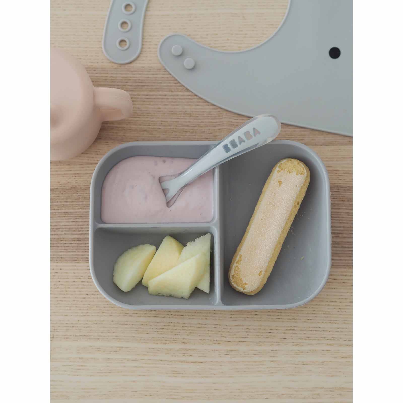 BEABA Learning Set - Pink/grey (online) SILICONE-image 3
