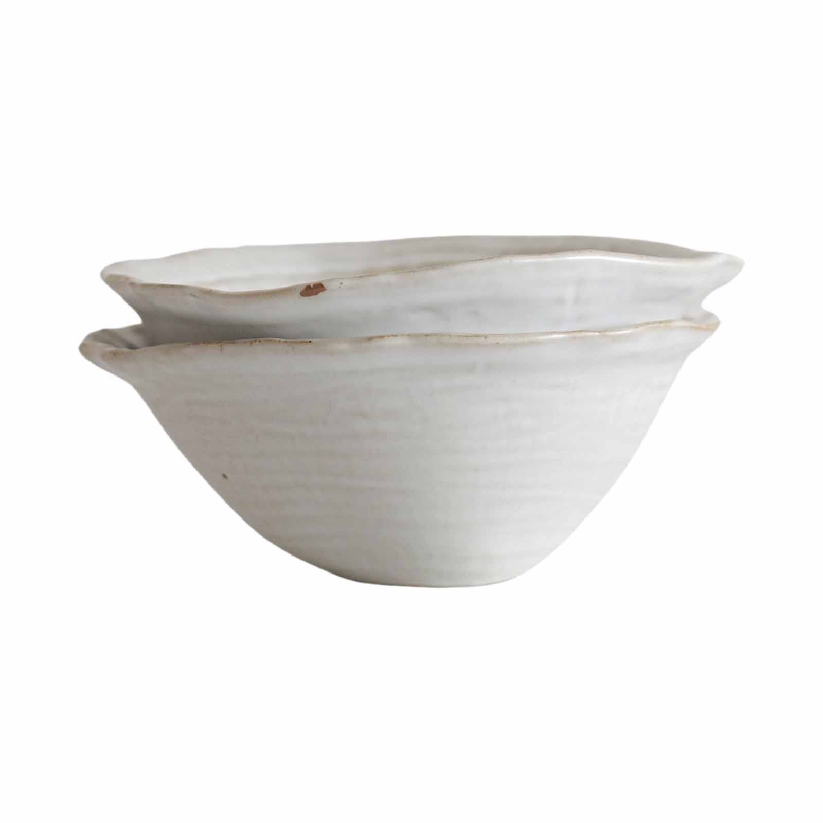 MAELSTROM Organic Shaped Rustic White Rice Bowl-image 1