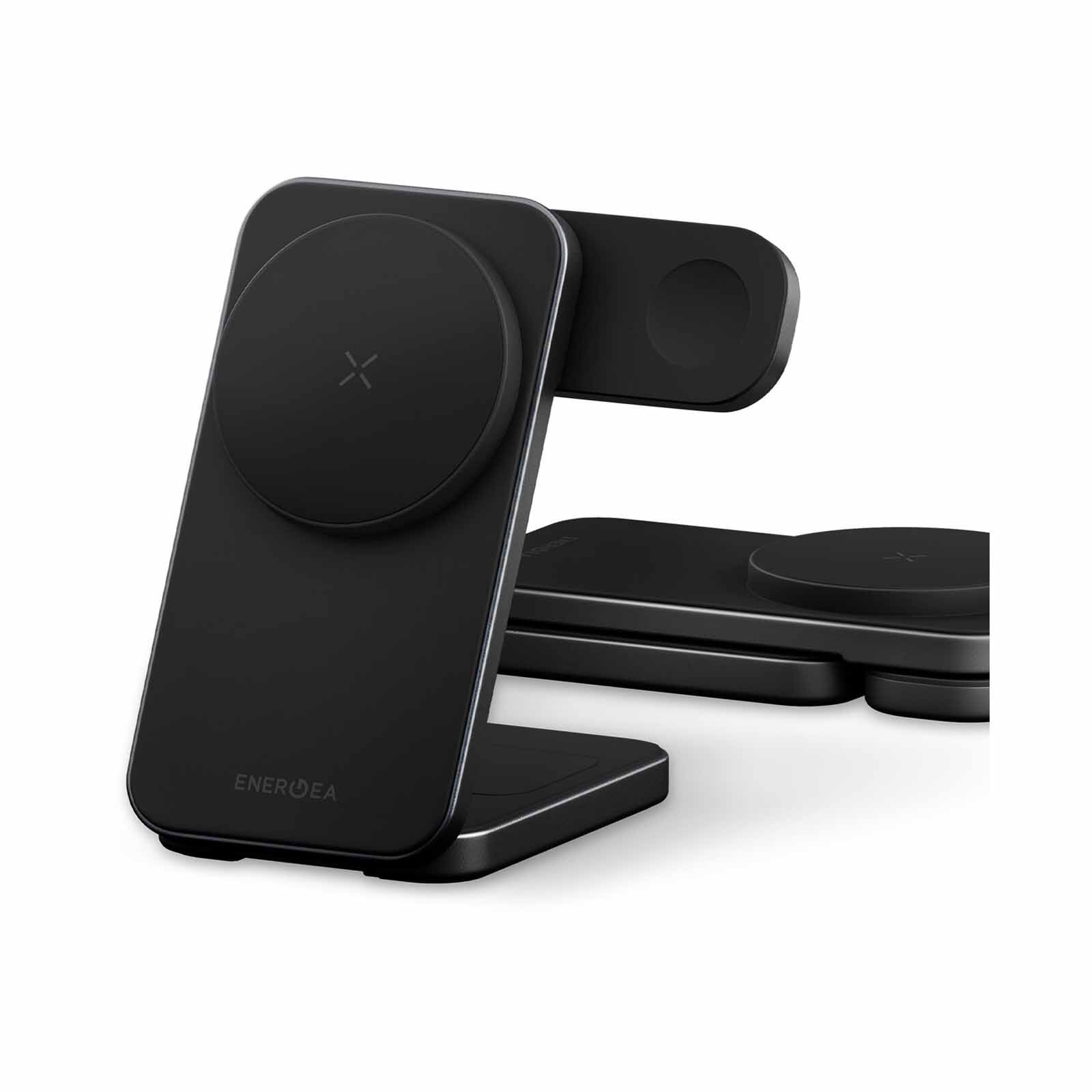 ENERGEA Magtrio 2, 3-in-1 Foldable Qi2 25w Wireless Charger - Gunmetal MAG-TRIO2-GUN-image 1