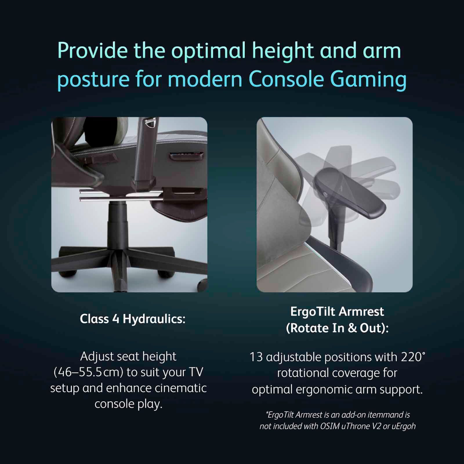 OSIM Uthrone V2 Gaming Massage Chair - Black OS-8243-BK-image 5