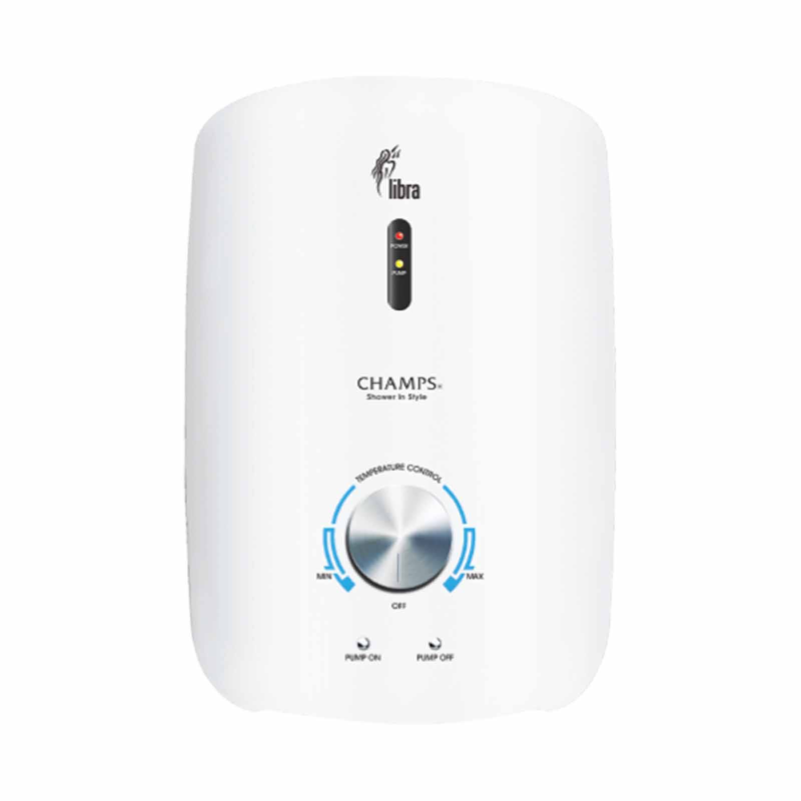 CHAMPS Electric Instant Water Heater With Dc Pump (installation Charges Applies) LIBRA - WHITE-image 1