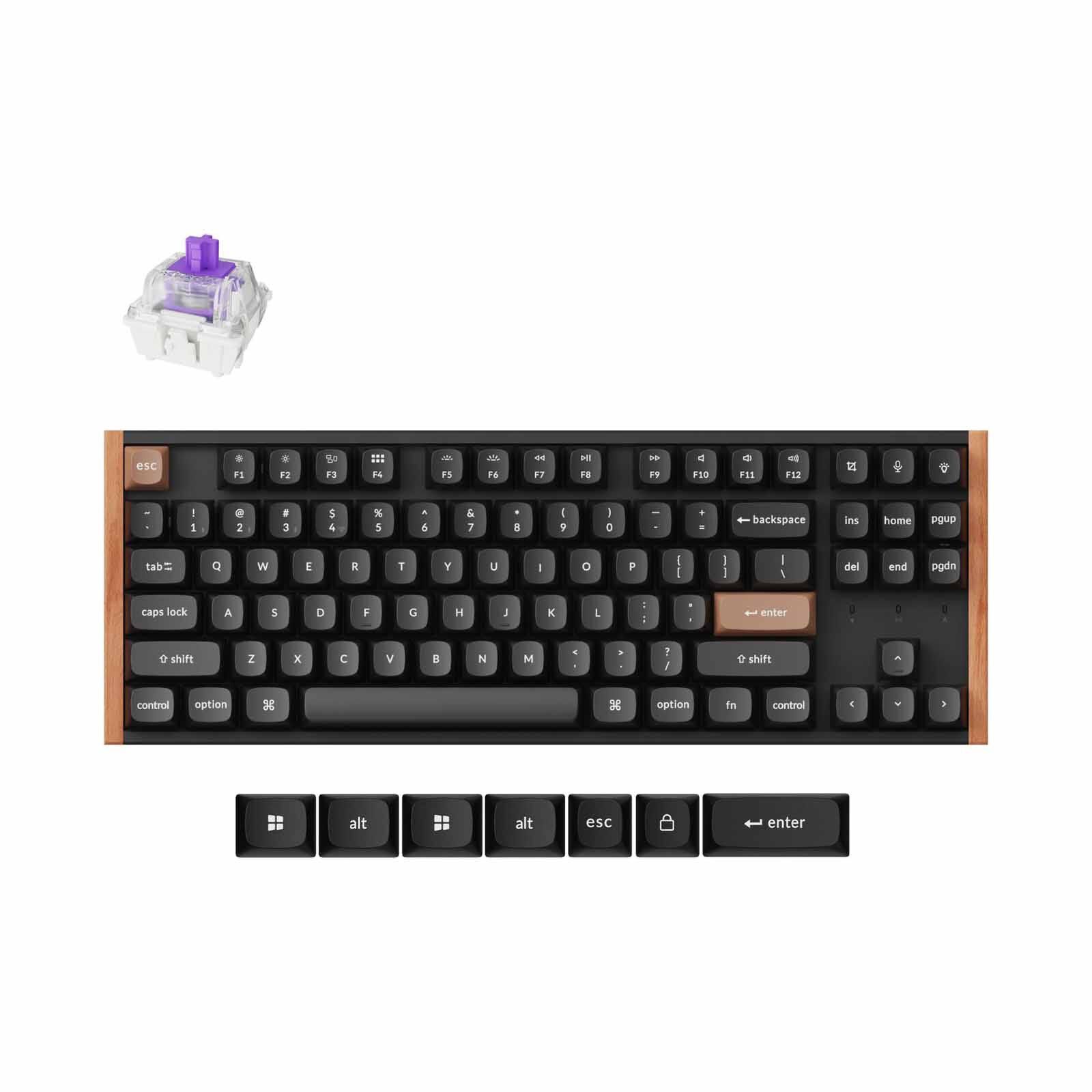 KEYCHRON K8 He 80%tkl, 87 Key, Black Full Assembled, Rgb, Hot-swap, Hall Effect Keyboard - Special Ed. KYCN-K8H-F1-image 1
