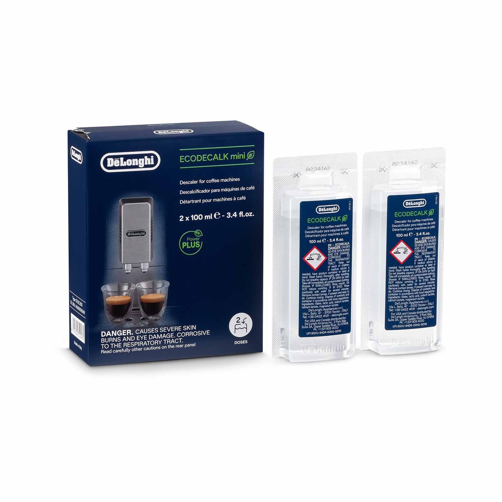DELONGHI Ecodecalk Mini Descaler Cleaning Solutions 100 Ml X2 Bottles DLSC200 - 2 BOTTLES