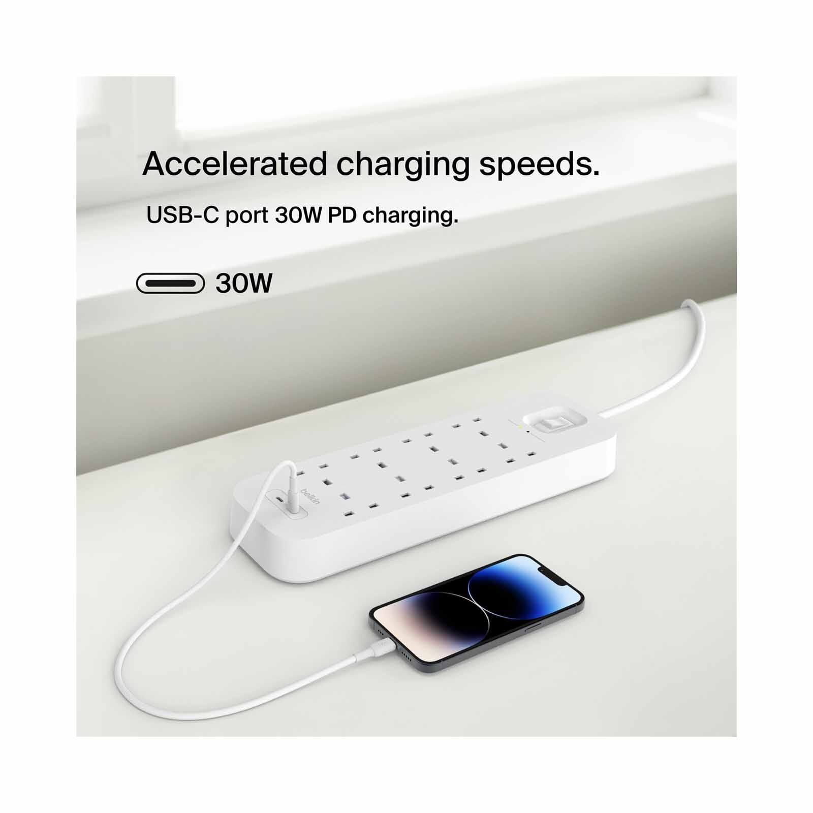 BELKIN 8 Outlets Surge Protector W 2 X Usb-c Port SRB004AF2M-REV-image 6