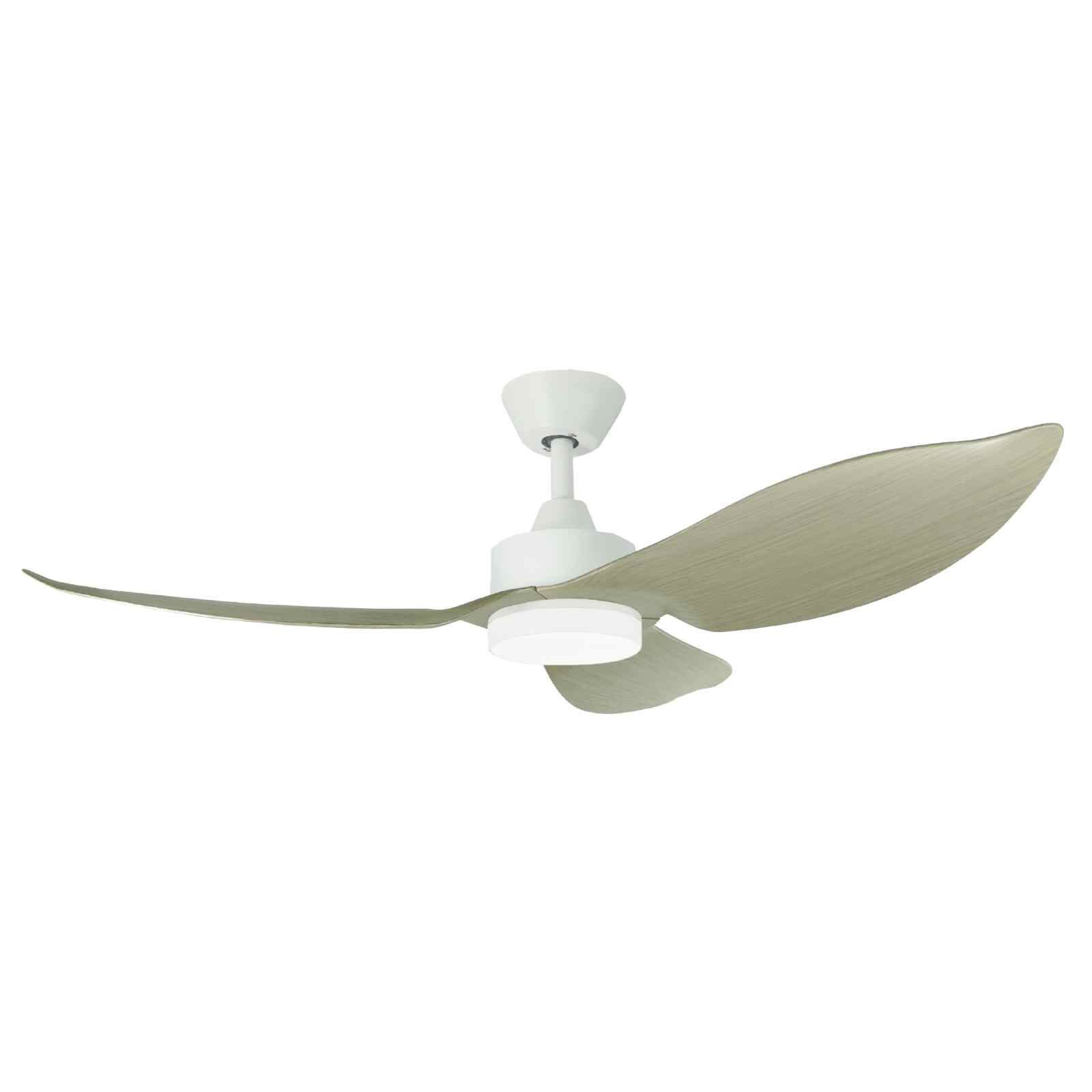 D'FAN 46 In Dc Ceiling Fan With Led Light (white/wood) SPACE46-WD/WH-image 2