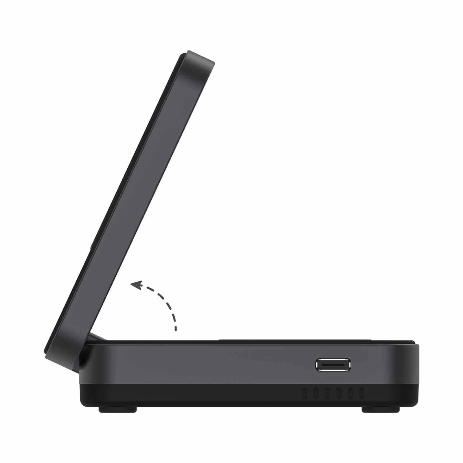 MAZER Qi2 Certified 23w Foldable 3in1 Wireless Charger - Black M-QI2-MAGFOLD05-BK-image 4