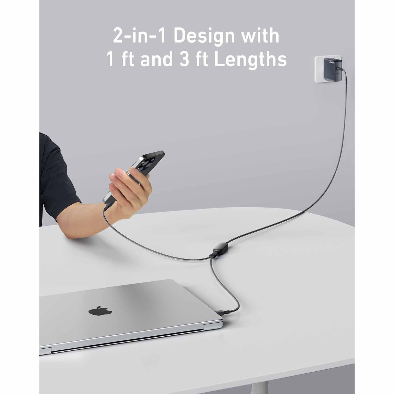 ANKER 2-in-1 Usb C To C Cable 1.2m 140w Black A8895H11-image 5