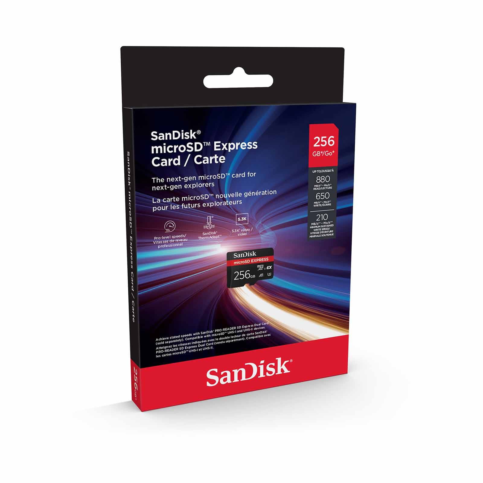 SANDISK Microsd Express,880/650mb/s,rpd2,w/jc,4x6 SDSQXFN-256G-GN4NN-image 2