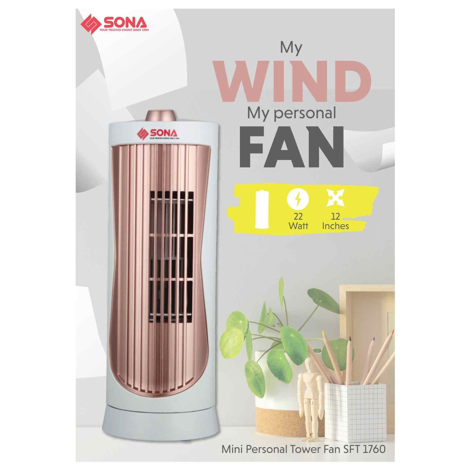 SONA Mini Tower Fan (white) SFT1760-image 5