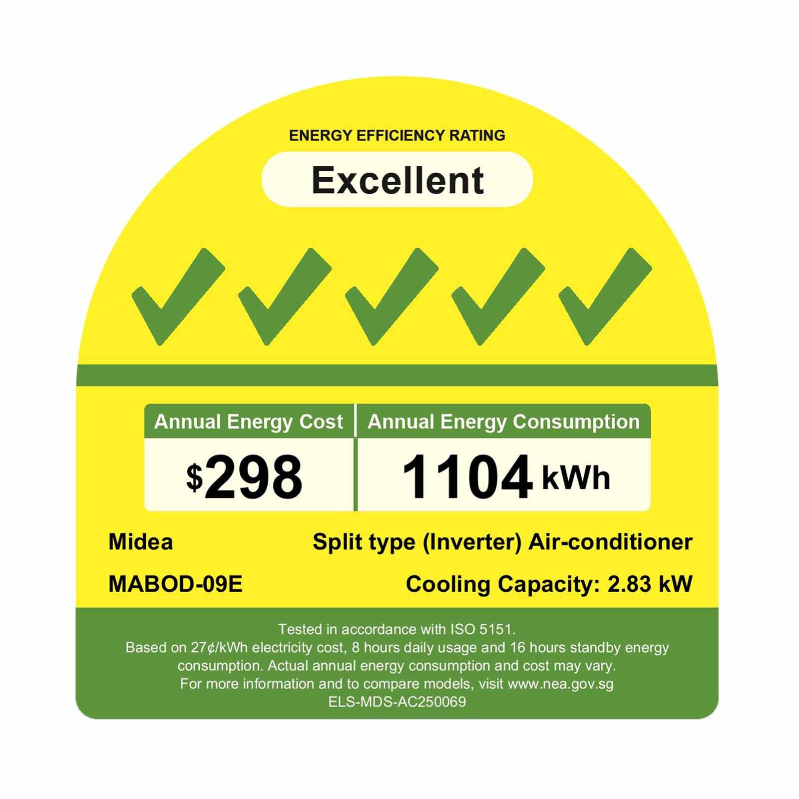 MIDEA Midea Single Split Inverter Aircon (9k) MABOD-09E/MABID-09-image 2