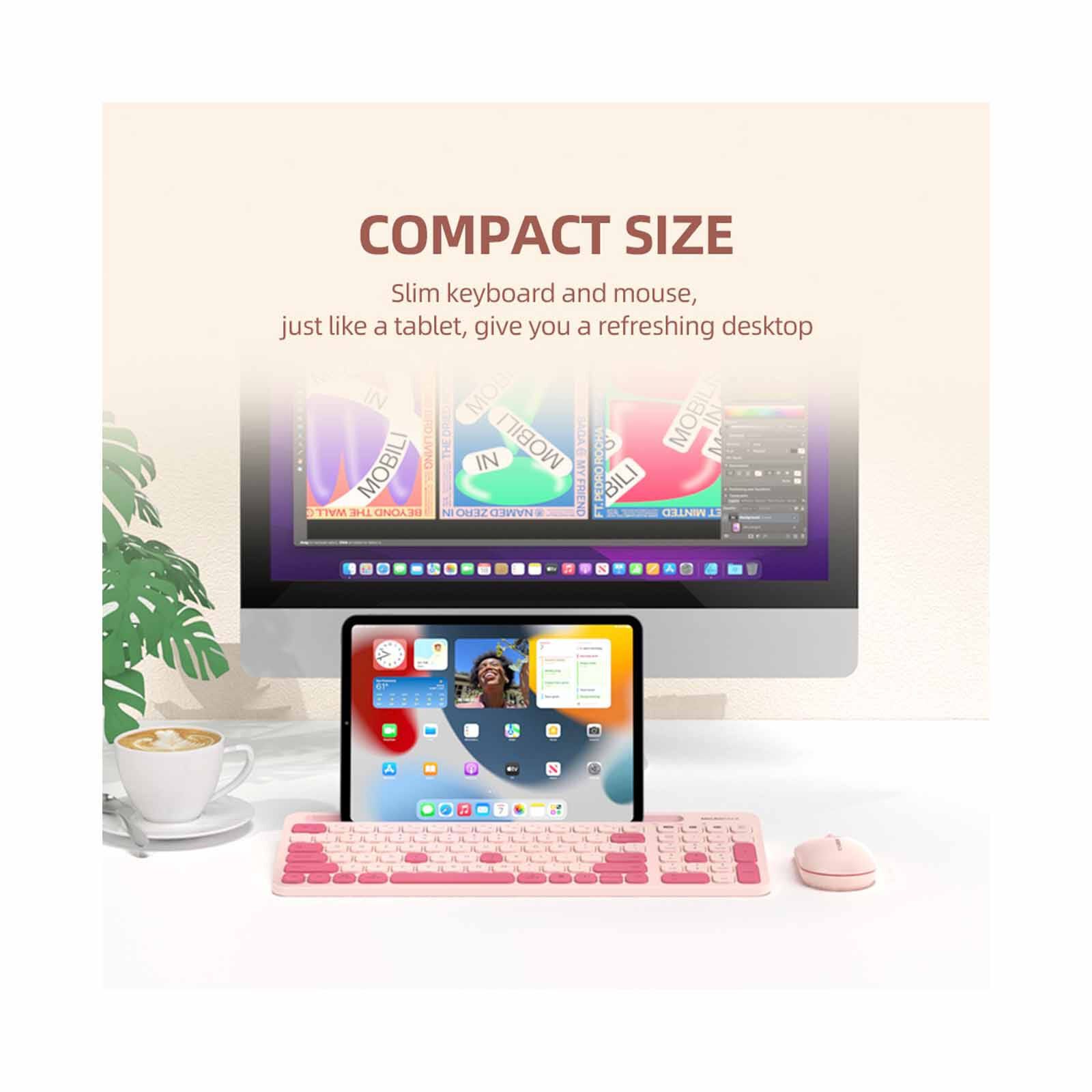 MICROPACK Lifestyle 2.4g+bluetooth Wireless Keyboard And Mouse Combo - Plum KM-238W-EN-PM-image 7