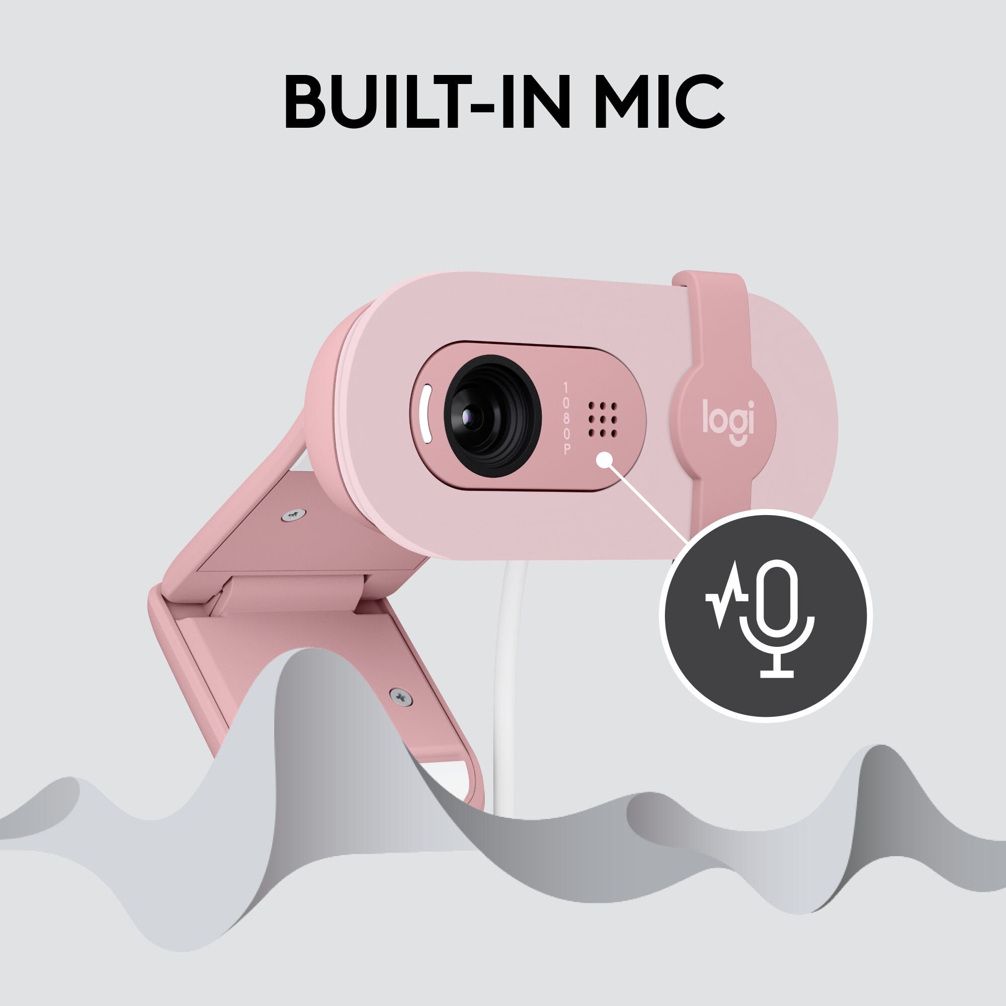 LOGITECH Brio 100 Full Hd Webcam - Rose (1y) 960-001624-image 3