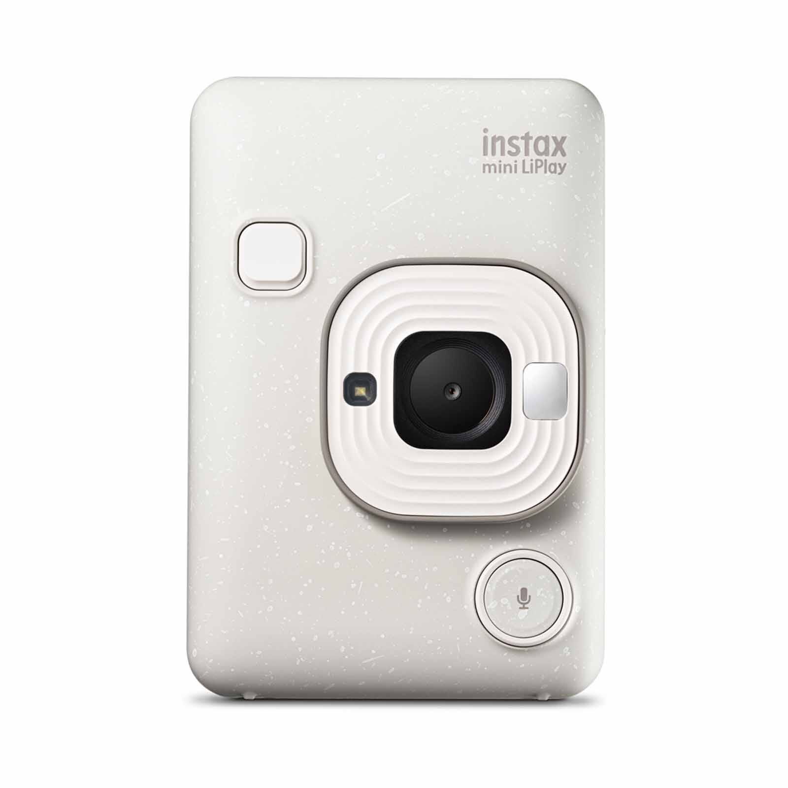 FUJIFILM Instant Photo Camera INSTAX MINI LIPLAY C (MISTY WHITE)