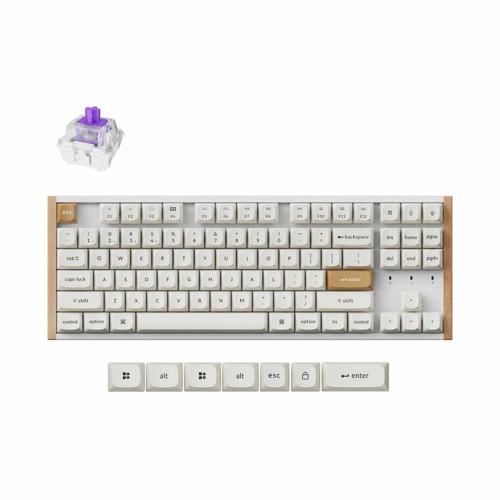 KEYCHRON K8 He 80%tkl, 87 Key, White Full Assembled, Rgb, Hot-swap, Hall Effect Keyboard - Special Ed. KYCN-K8H-Q1