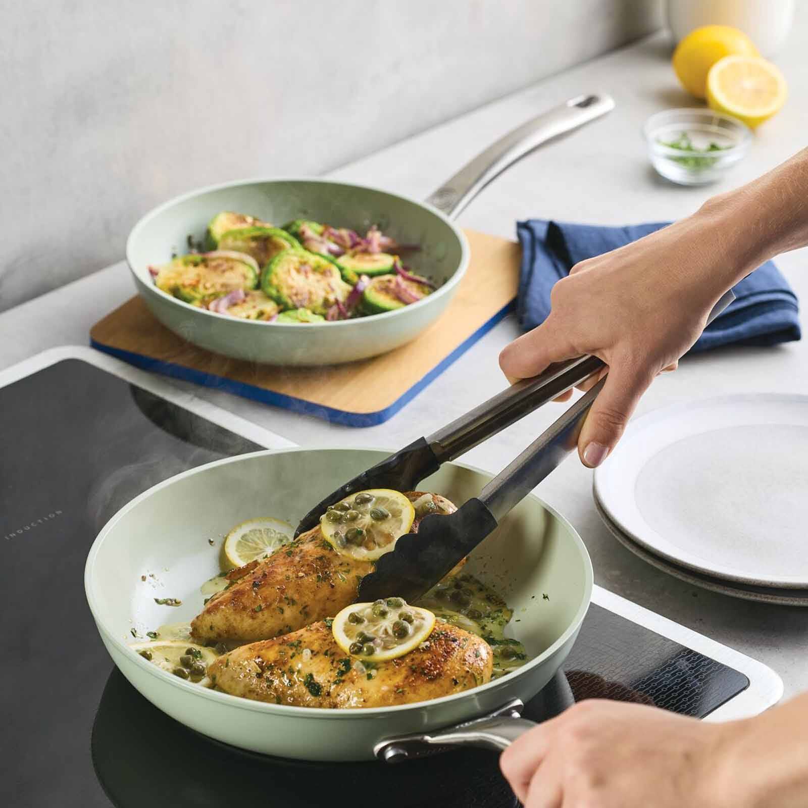 CIRCULON Halo With Laserdefense Ceramic Nonstick Frypan Twin Pack Set (20.3/25cm) - Sage 16157-image 3