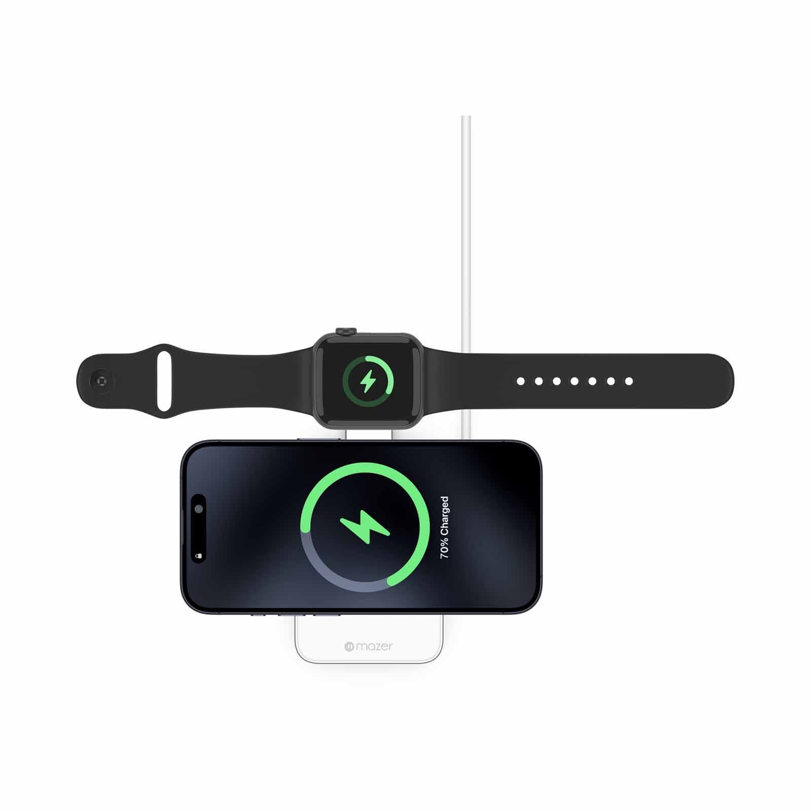 MAZER Qi2 Certified 23w Foldable 3in1 Wireless Charger - White M-QI2-MAGFOLD05-WH-image 6
