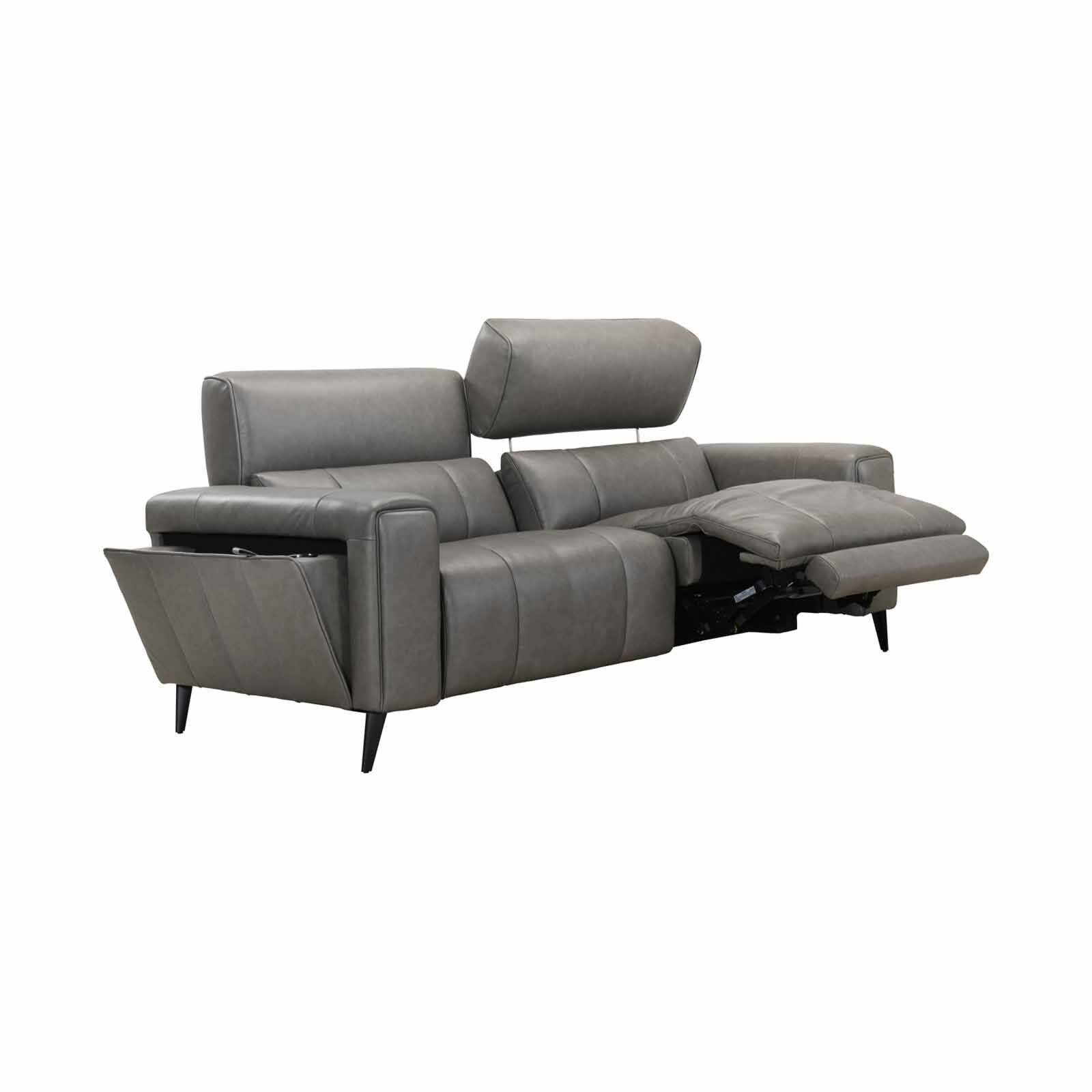 MUZE 3rr-e Seater 2 Function (fl) Grey Full Leather Sofa BLAIR-image 2