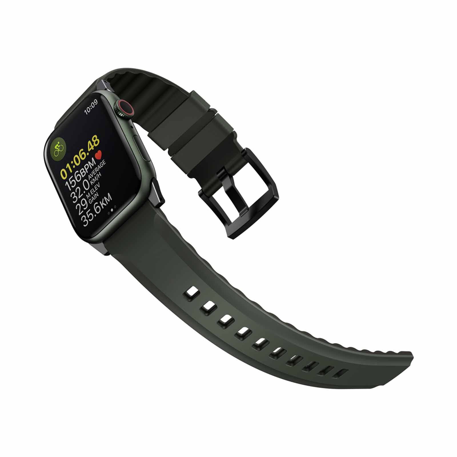 UNIQ Linus Airosoft Silicone Apple Watch Strap 49/45/44/42mm - Moss Green (green) UNIQ-45MM-LINUSGRN-image 2