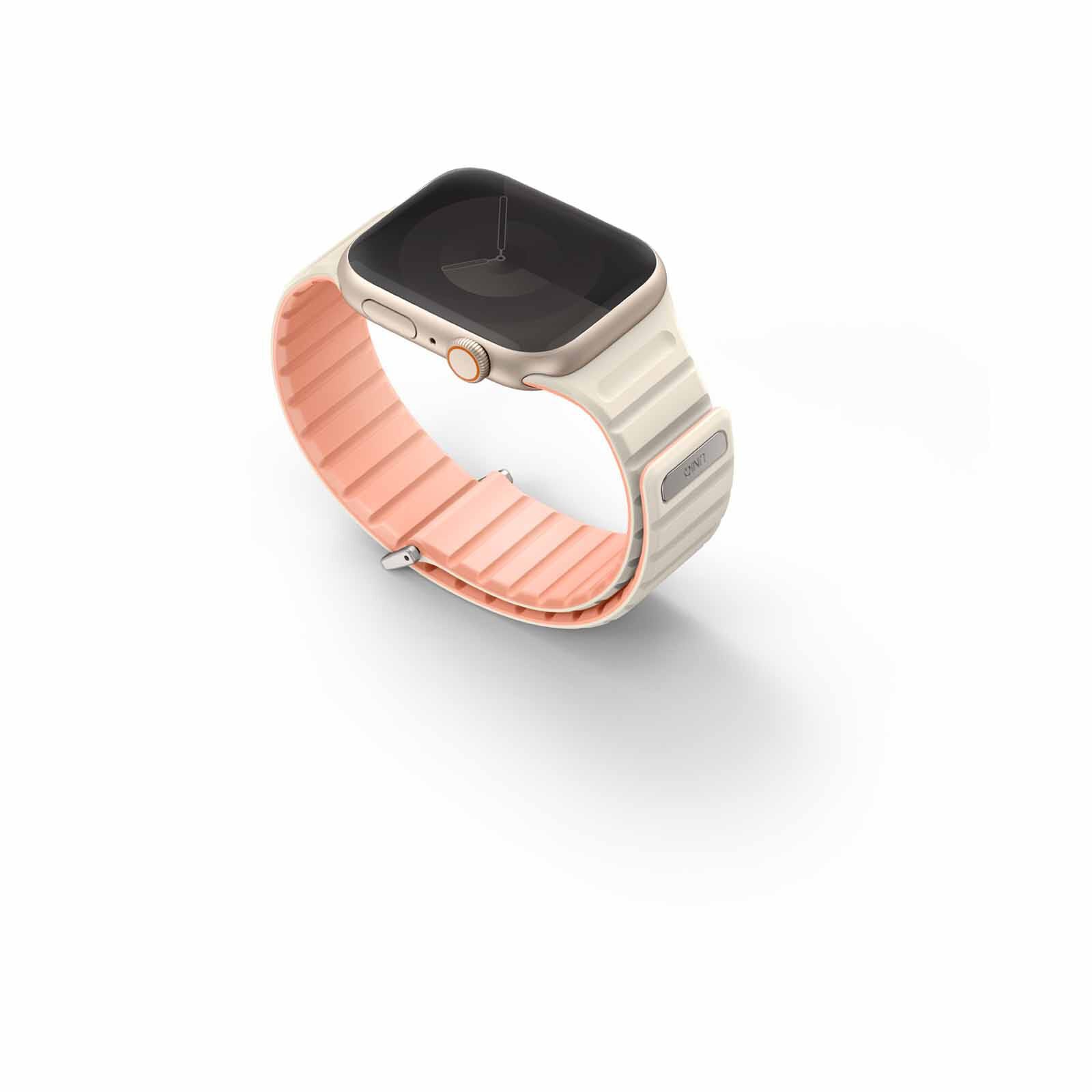 UNIQ Revix Evo Reversible Magnetic Apple Watch Strap 41/40/38mm - Crepe (crepe Pink/ivory) UNIQ-41MM-REVECPNKIVY-image 2