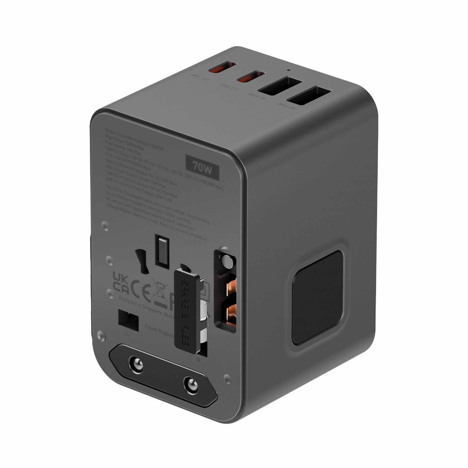 ENERGEA Travelworld Adapter Gan70, 3c2a 70w - Gunmetal TWA-GAN70-GUN-image 5