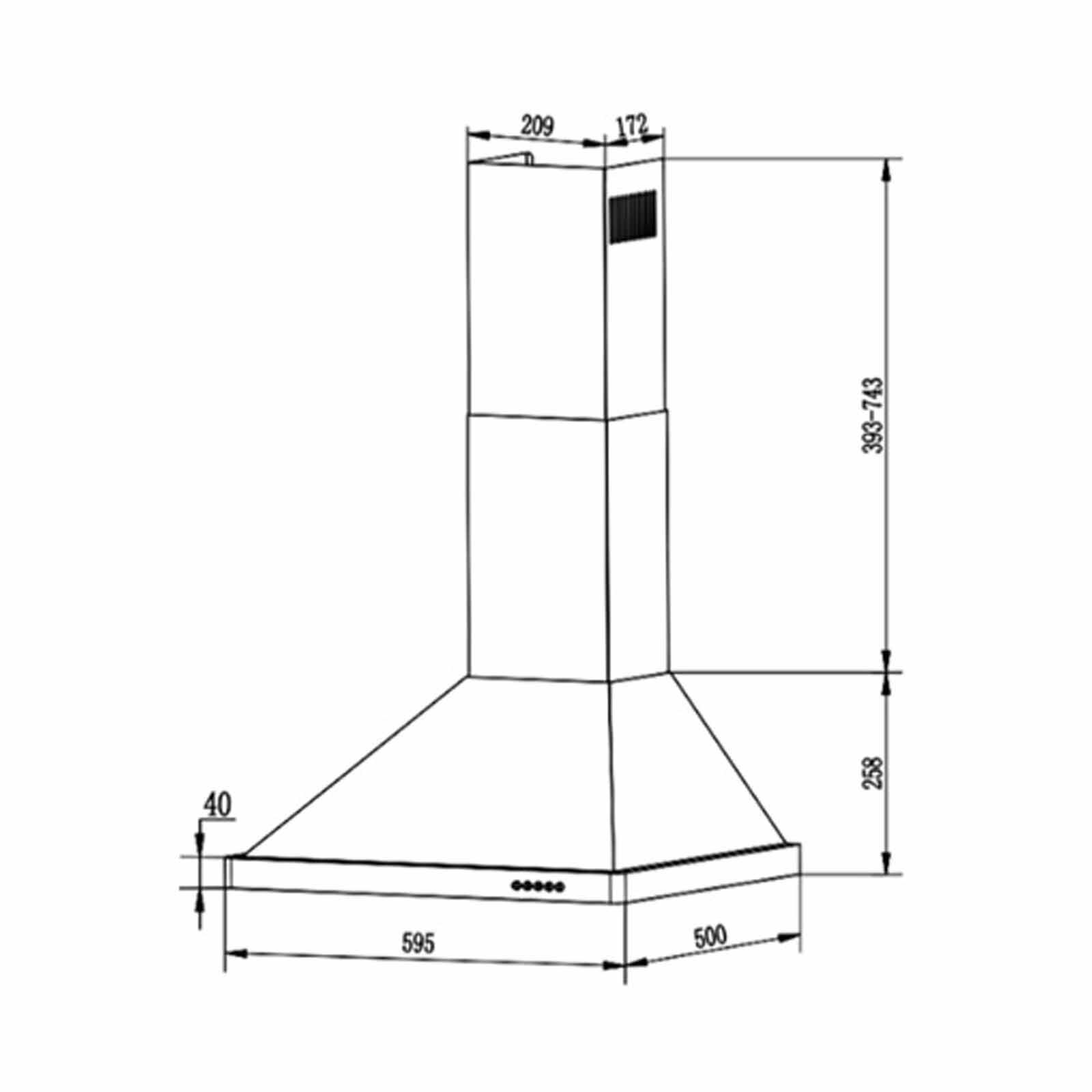 TURBO Chimney Hood (60am) - Stanless Steel (exclude Installation) TM600-60SS-image 2