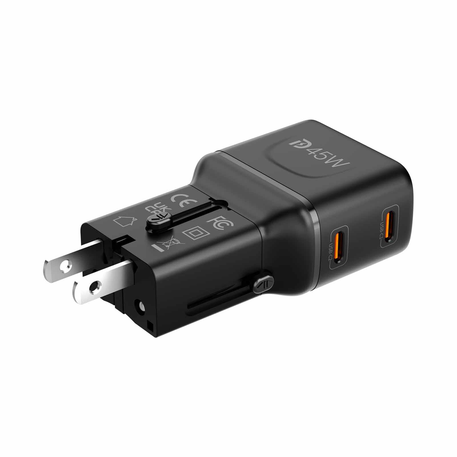 MAZER Infinitetravel Pocket Gan Pd45w 2c Travel Charger-black M-IFTRAVEL545-BK-image 7
