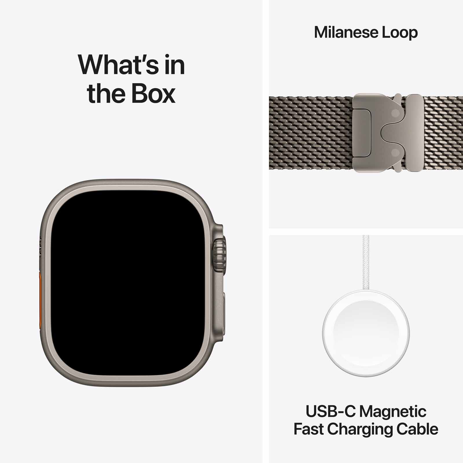 APPLE Watch Ultra 4 Gps + Cellular 49mm Natural Titanium Case With Natural Titanium Milanese Loop - S MJA84X/A-image 3