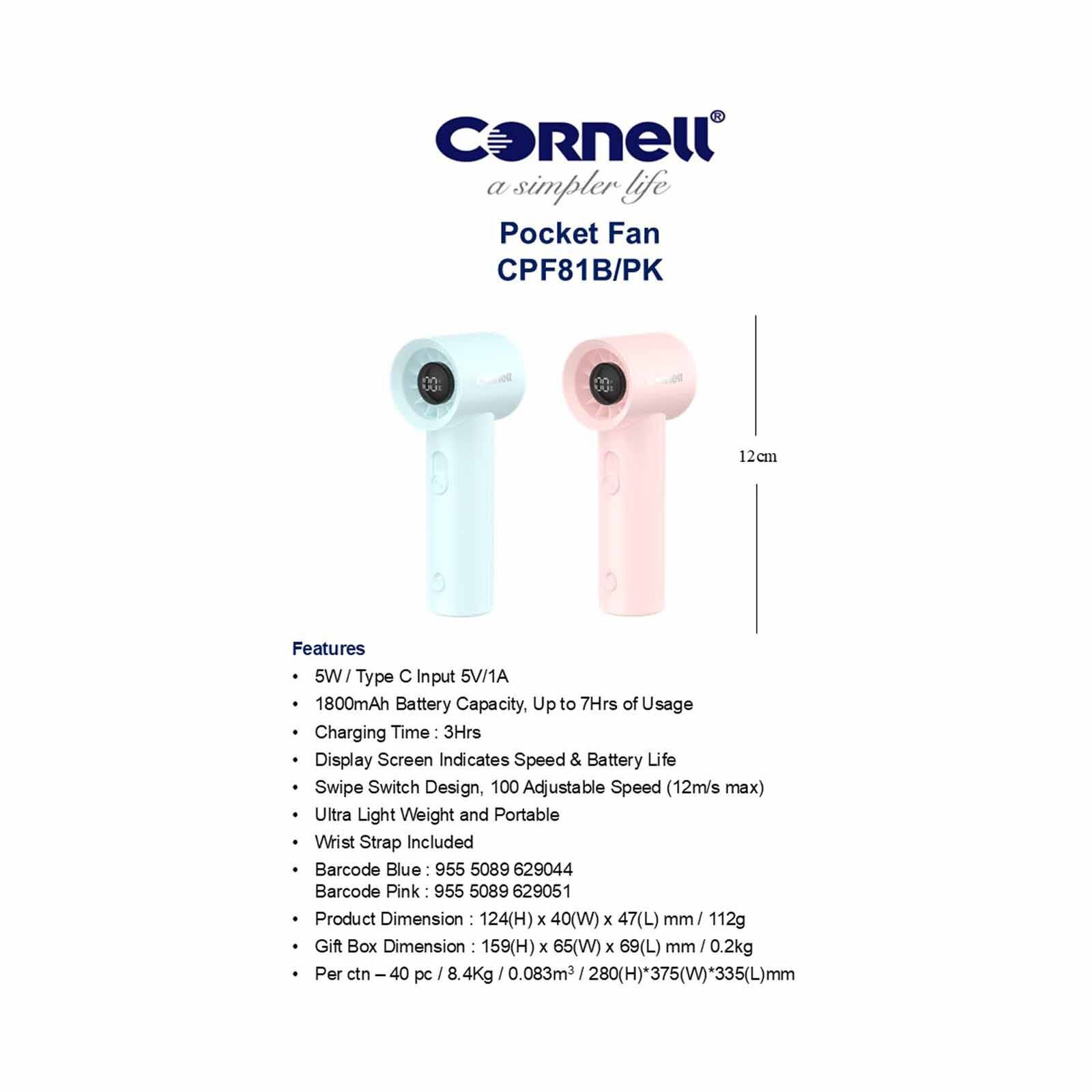CORNELL Pocket Fan - Pink CPF81PK-image 6