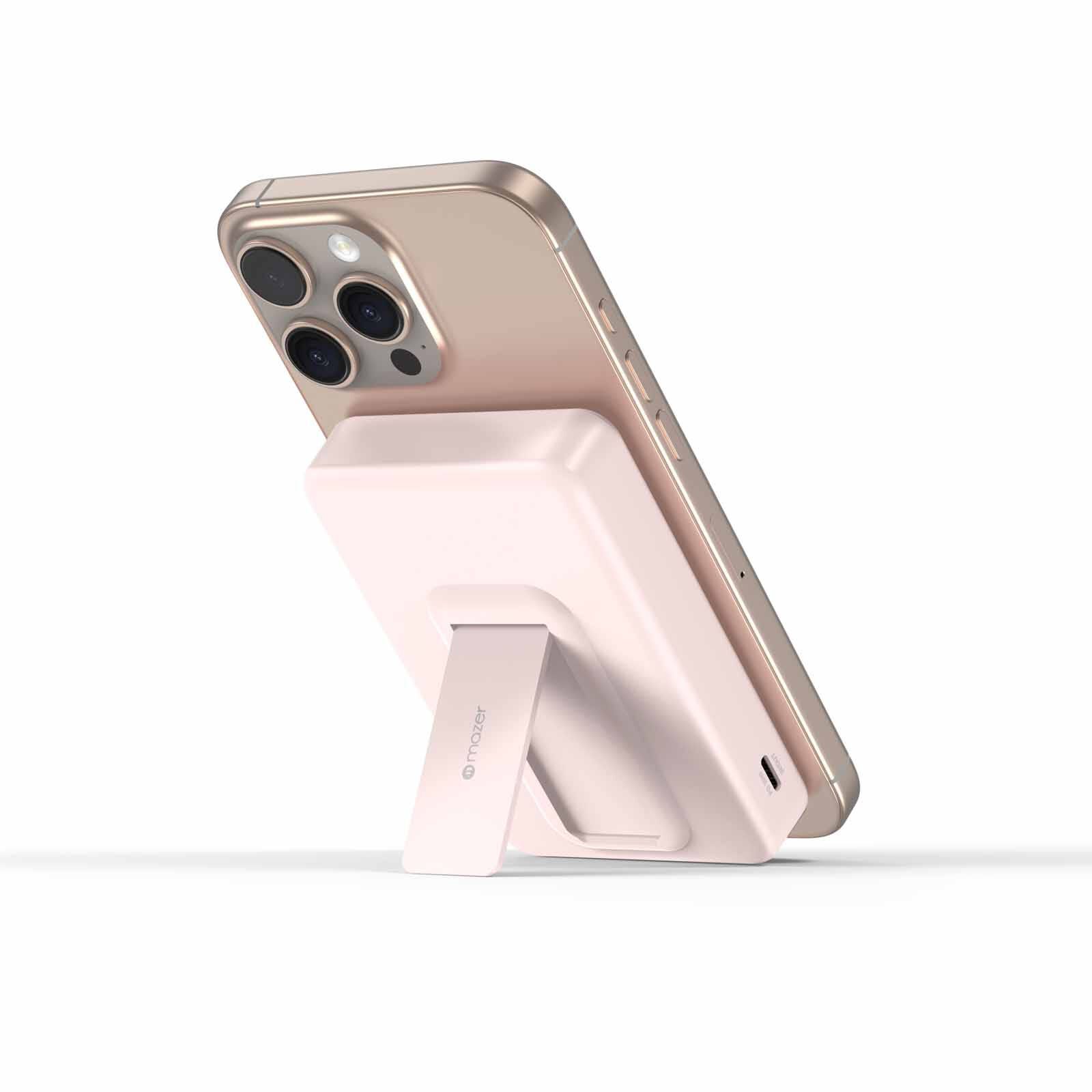 MAZER Ccc Certified Magnetic 15w 10000mah/pd30w With Istand Power Bank-pink M-MAGAIR20-PK-image 8