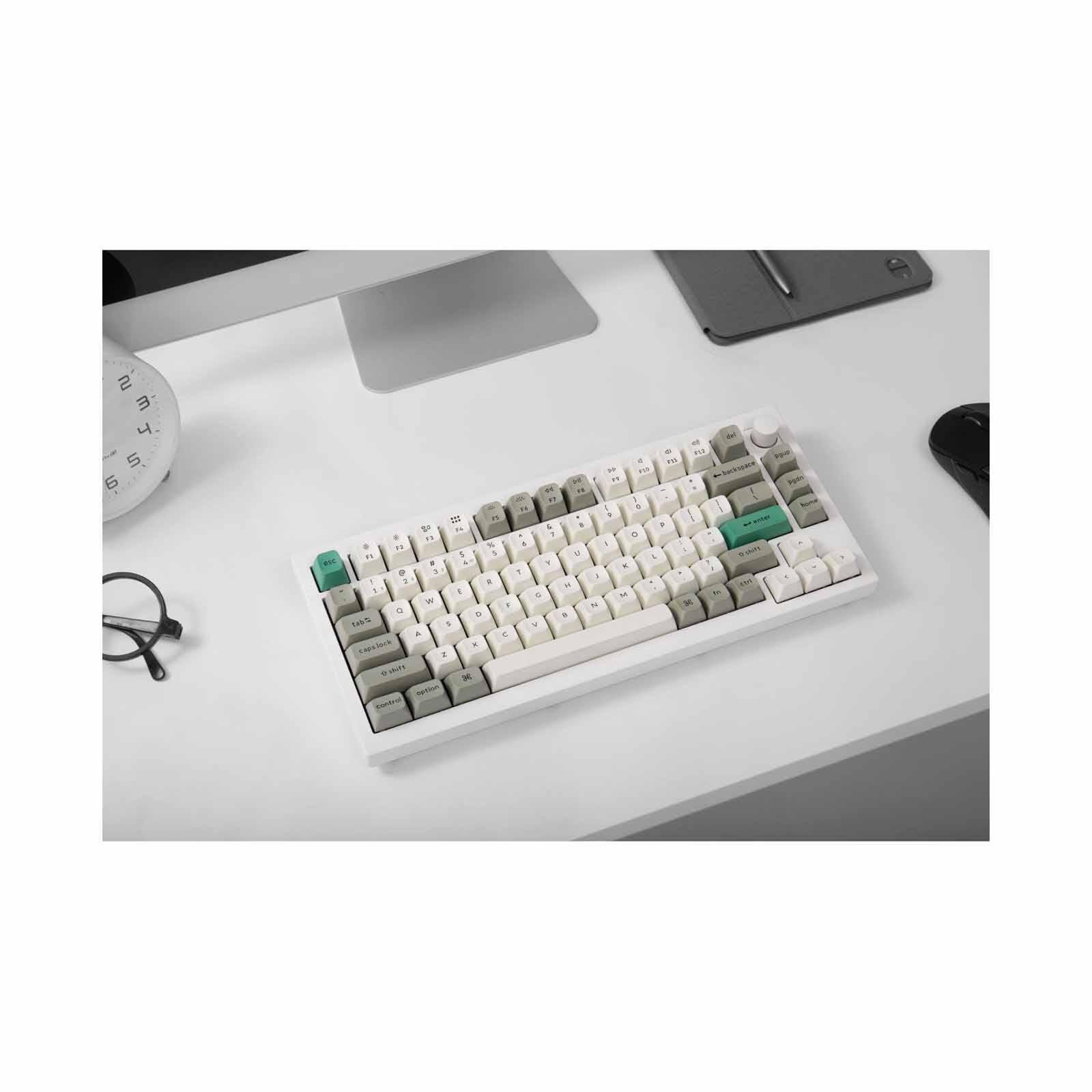 KEYCHRON Keychron Q1 Max 75% 81key, Shell White, Knob, Red Switch, Rgb Hot-swap Gateron Jupiter Switch KYCN-Q1M-P1-image 4