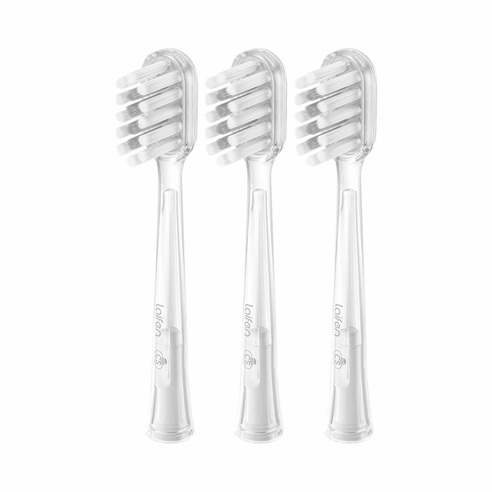 LAIFEN Wave Electric Toothbrush Head 3 Brush Heads Transparent Color (gum Care) WAVE 3 BRUSH HEADS TRANSPARENT COLOR (GUM CARE)-image 1