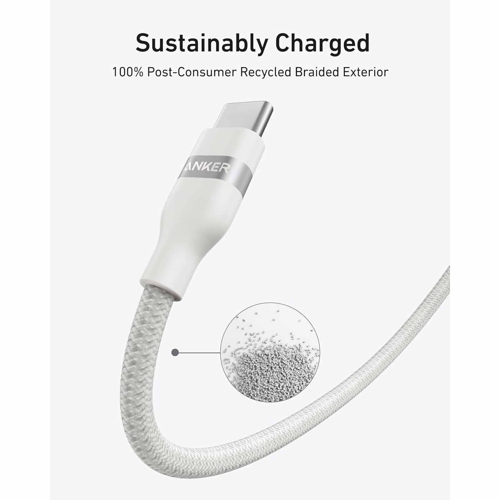 ANKER Upcycled-braided C To C Cable 3ft 240w White A82E2H21-image 3